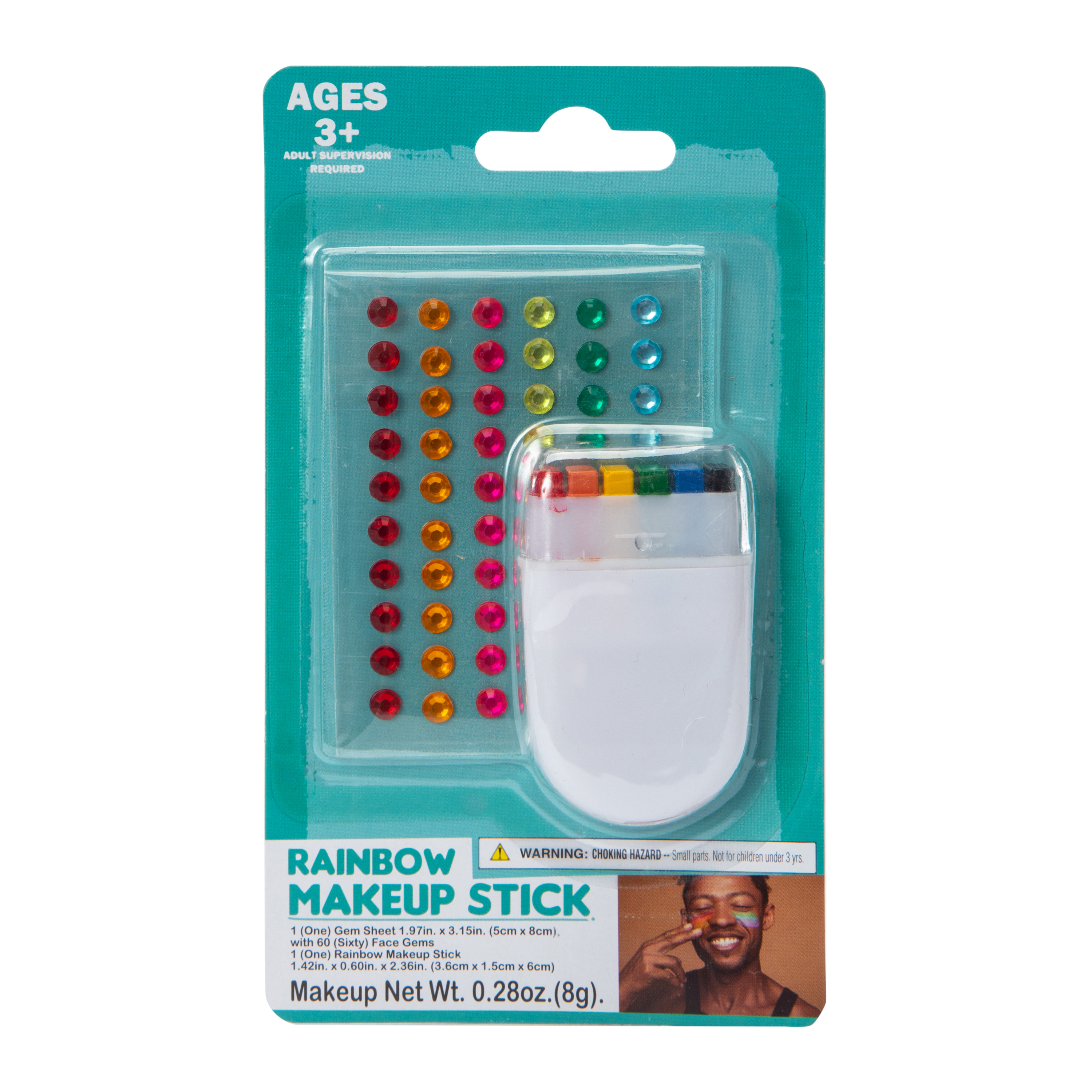 Rainbow Makeup Stick With Gems 0.28oz