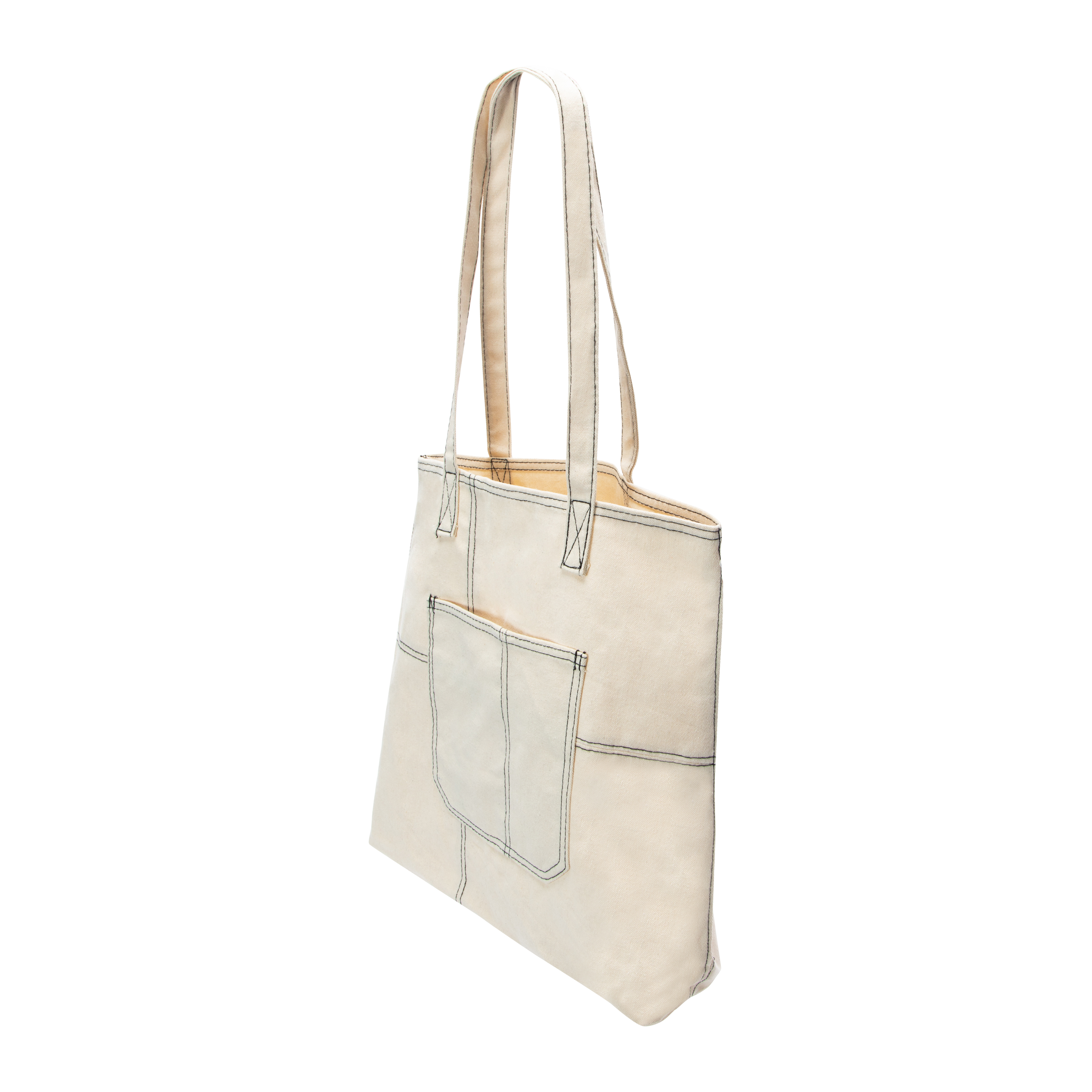 Contrast-Stitch Tote Bag