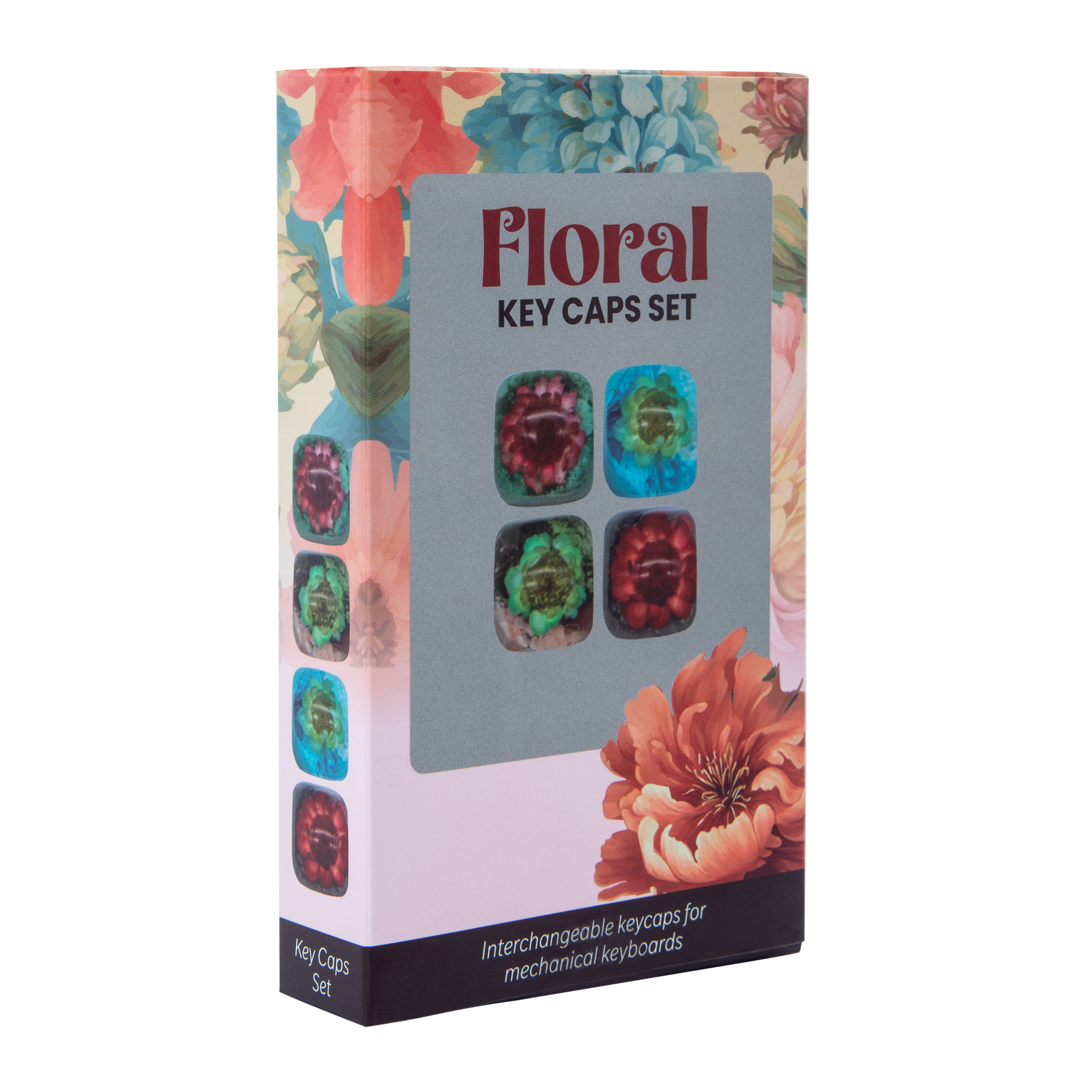 Floral Resin Keycaps 4-Count
