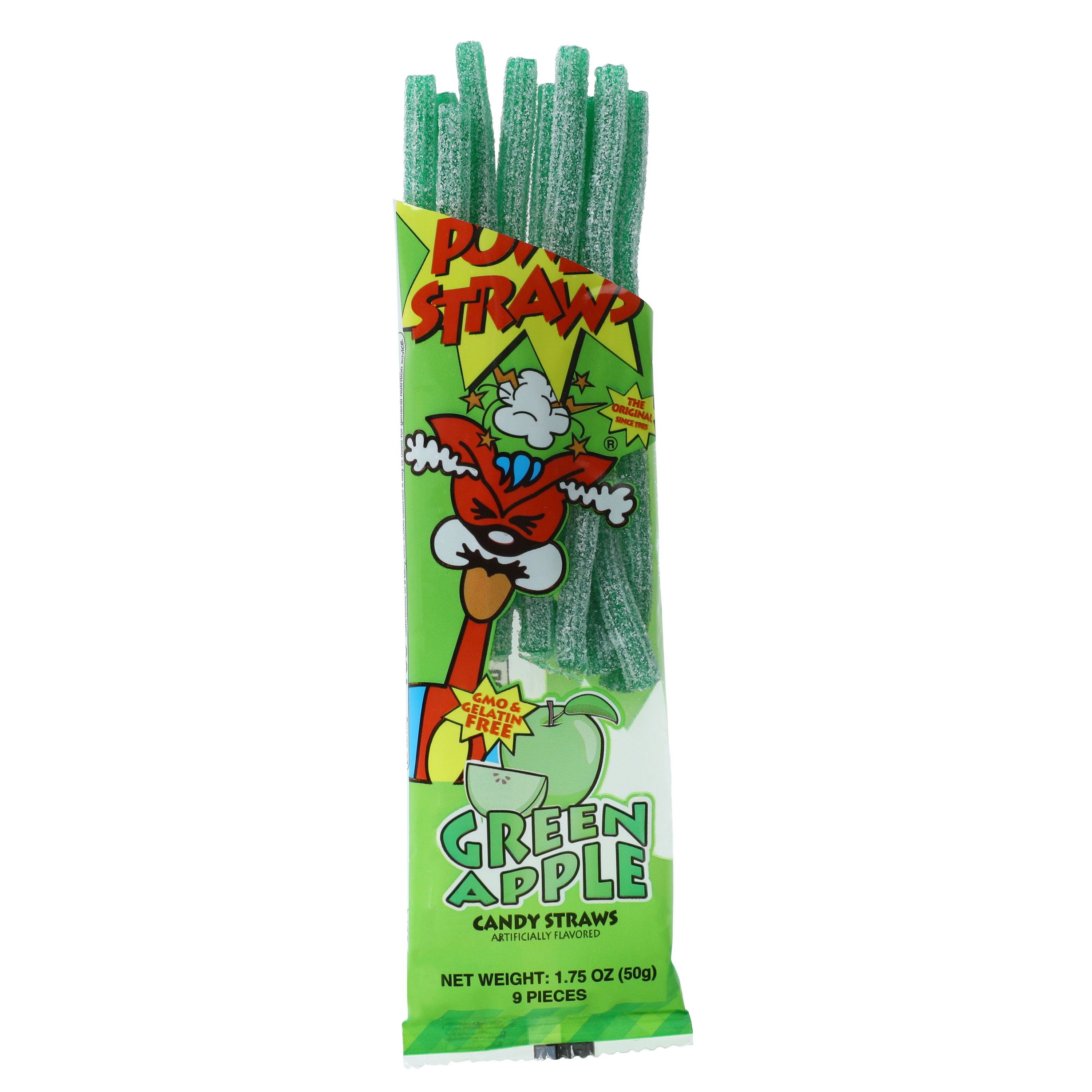 Sour Power® Green Apple Candy Straws 1.75oz