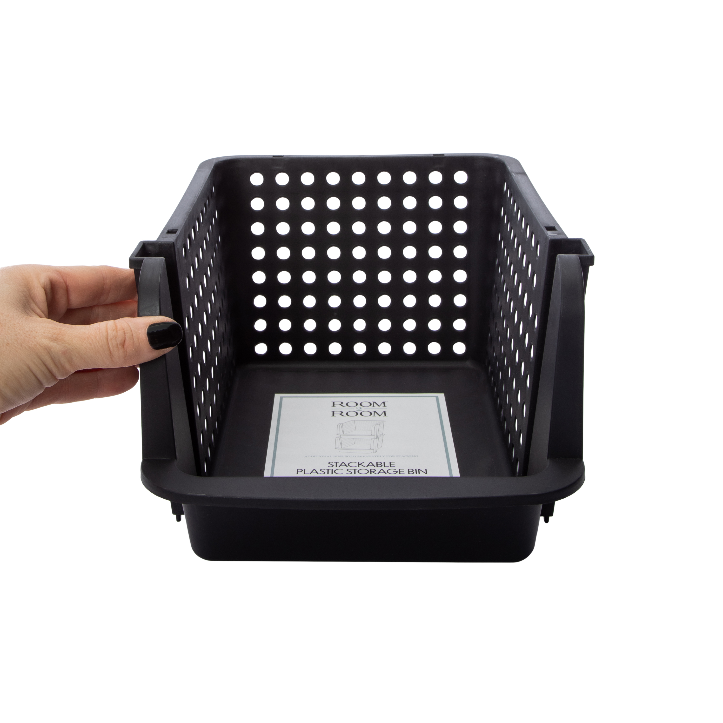 Medium Stackable Plastic Storage Bin 11.61in x 8.66in