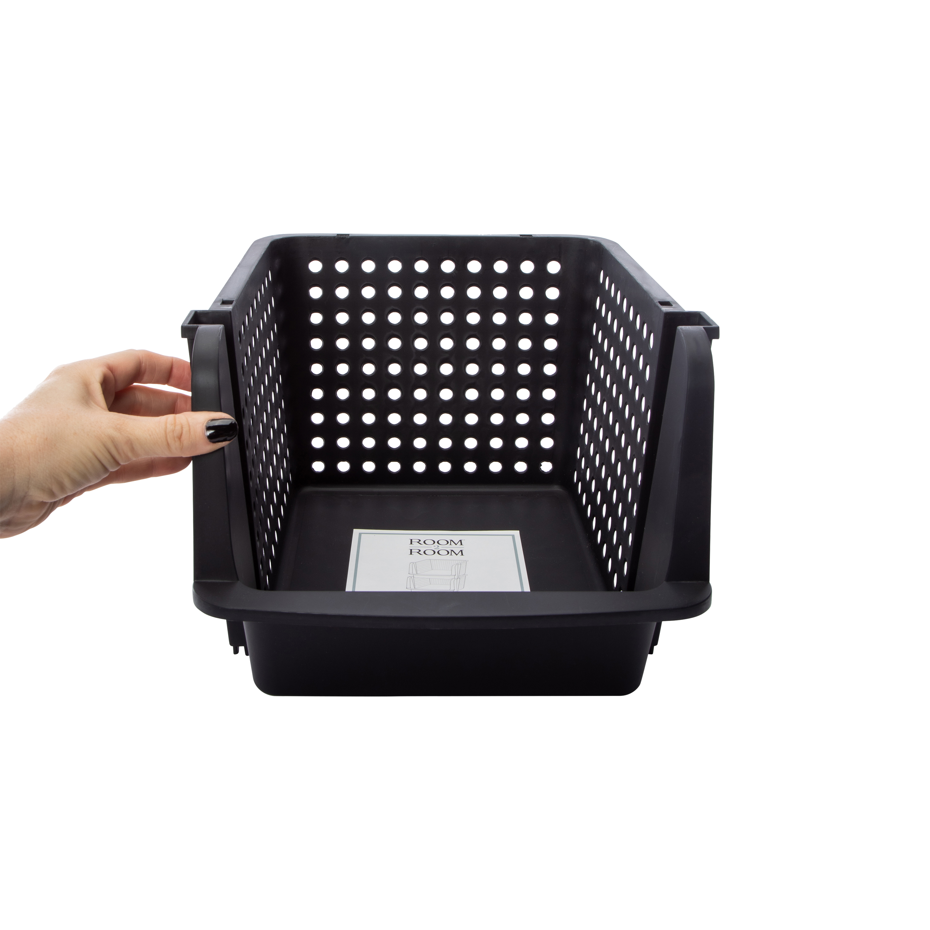 Large Stackable Plastic Storage Bin 13.58in x 11.42in