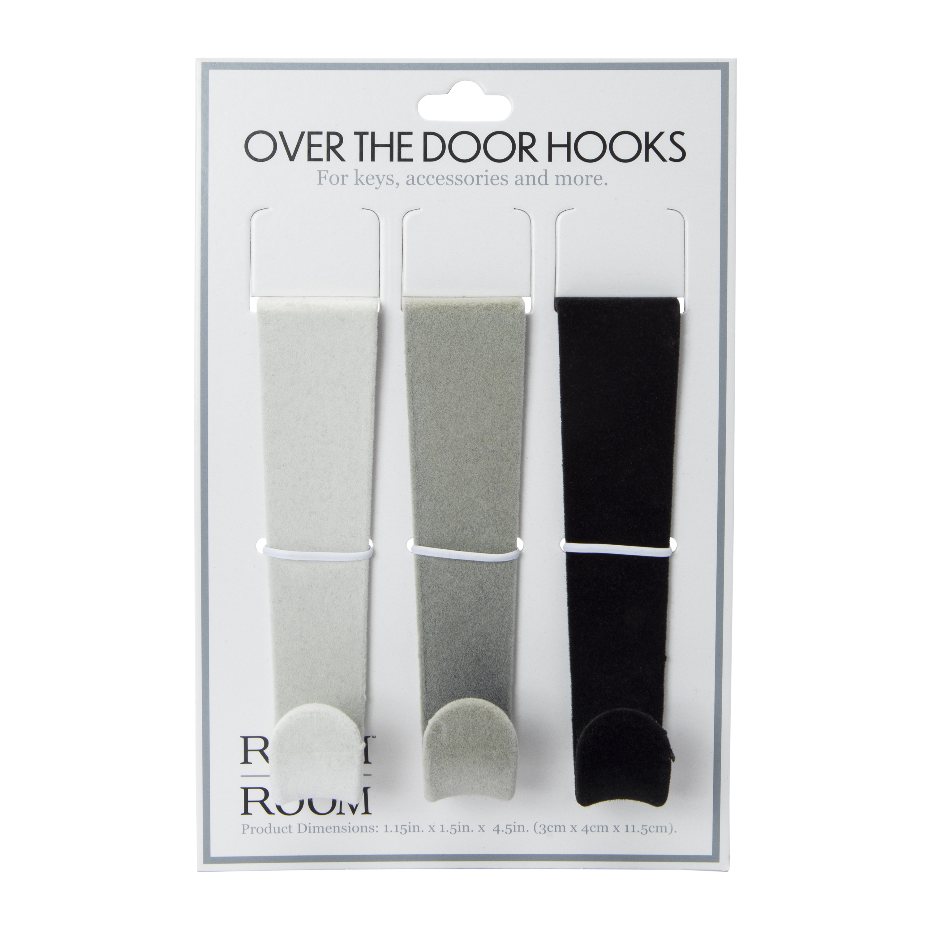 Flocked Over The Door Hooks 3-Count