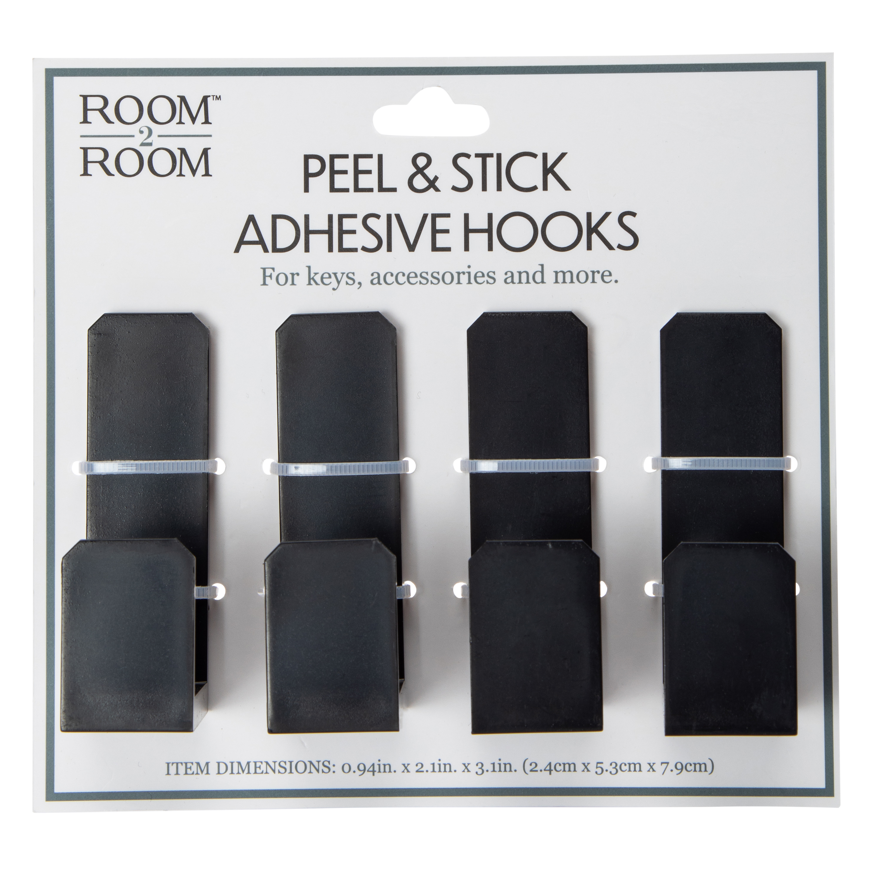 Peel & Stick Adhesive Hooks 4-Count