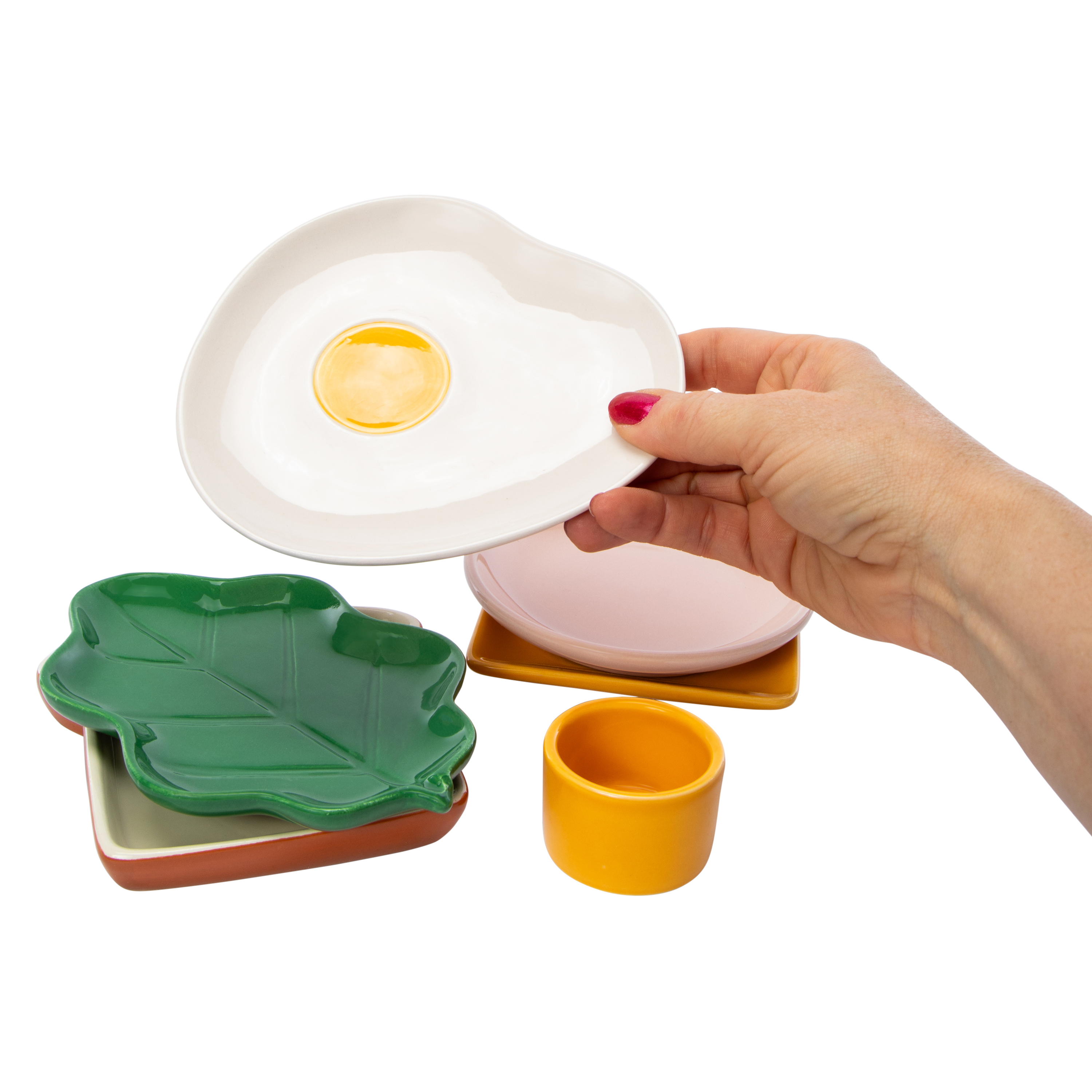 Stackable Sandwich Breakfast Plate Set 6-Piece