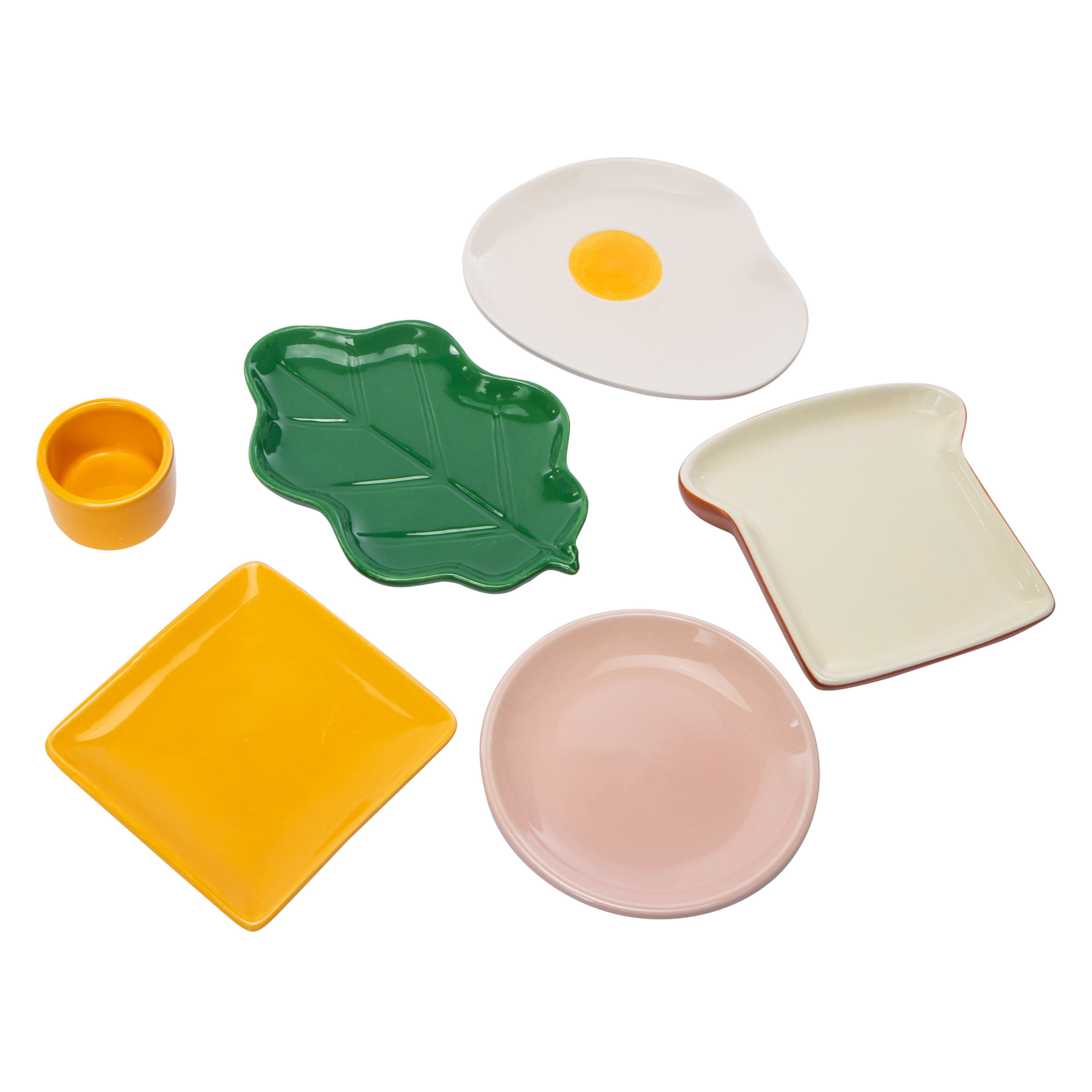 Stackable Sandwich Breakfast Plate Set 6-Piece