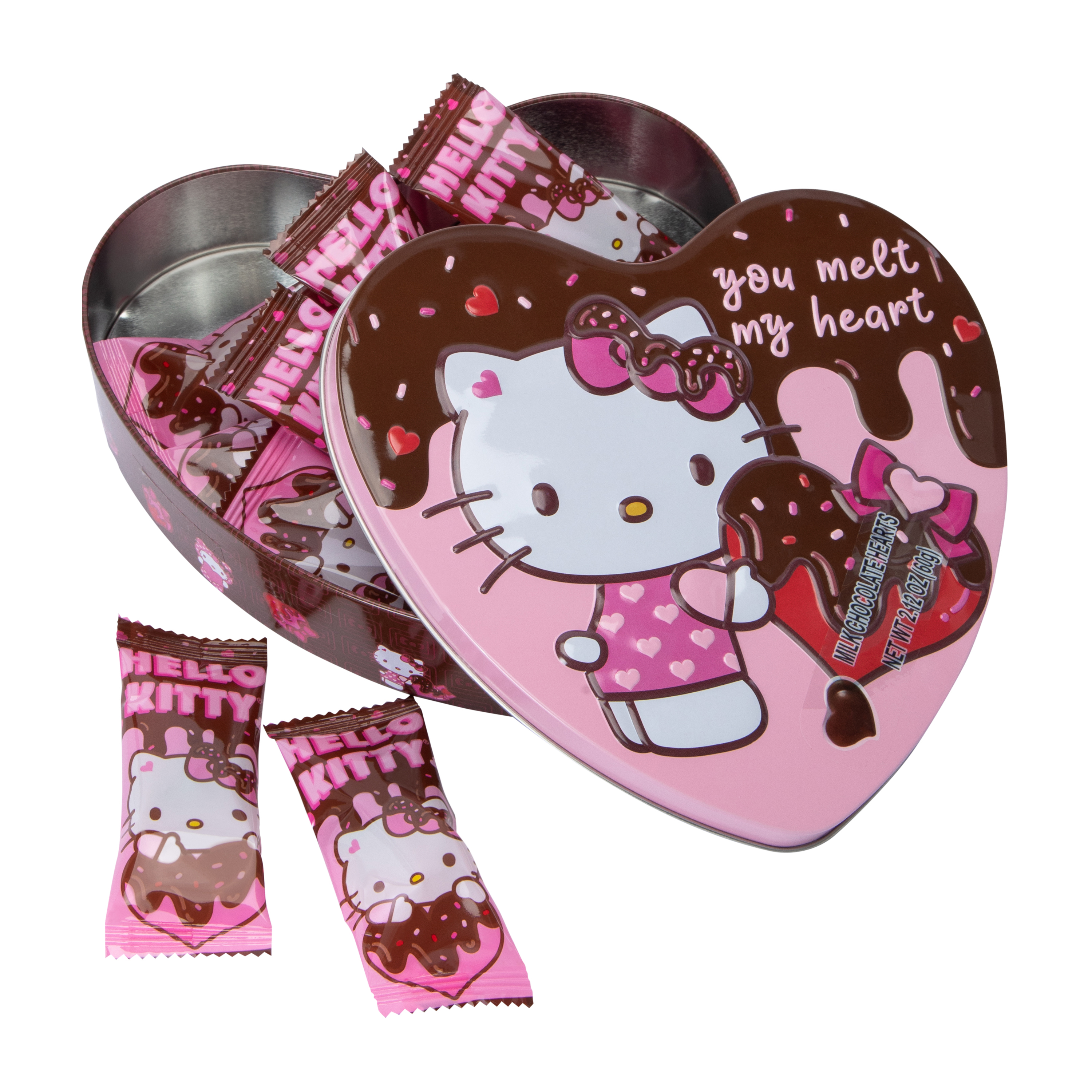 Hello Kitty Milk Chocolate Hearts Tin Box 2.12oz