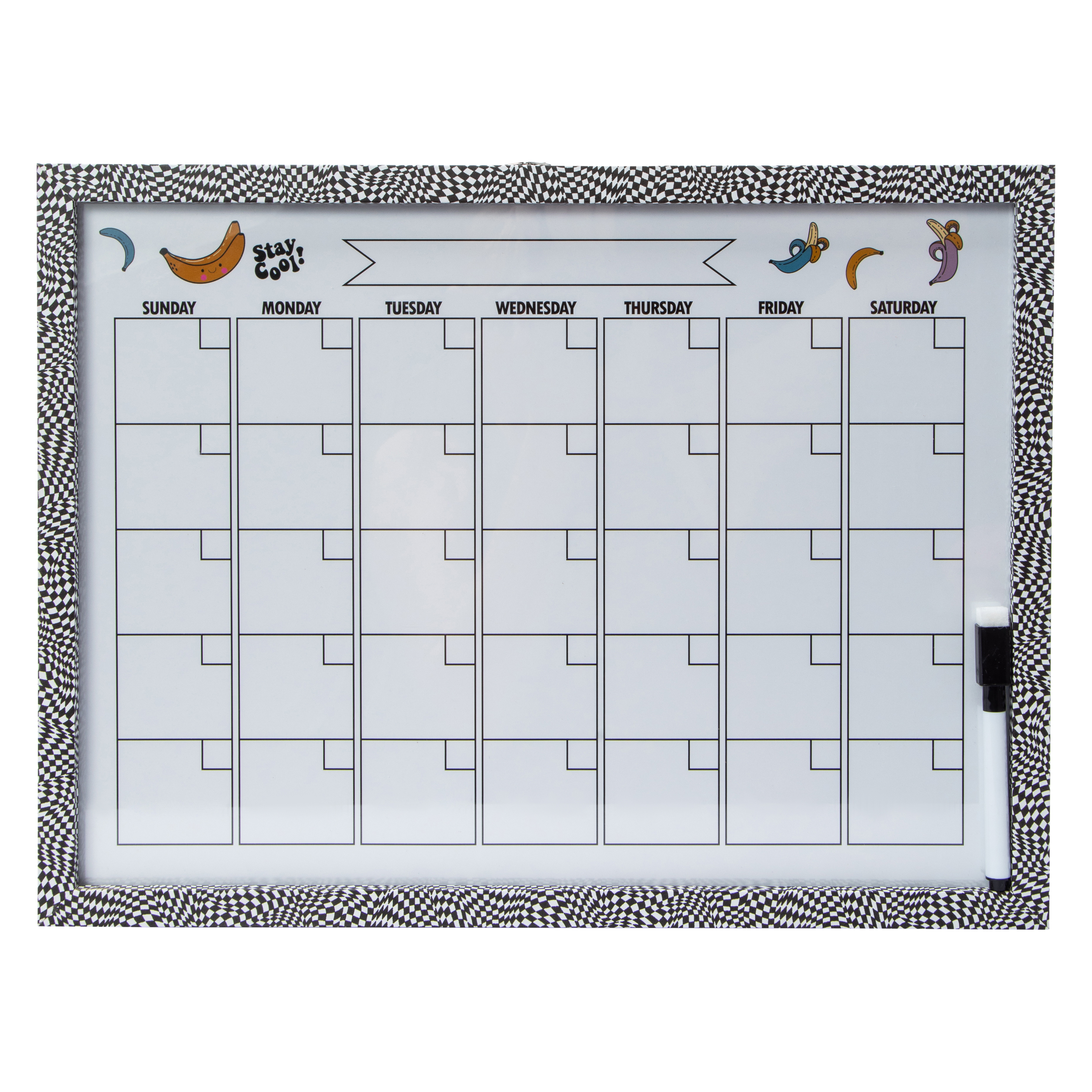 Framed Calendar Dry Erase Board 12in x 16in