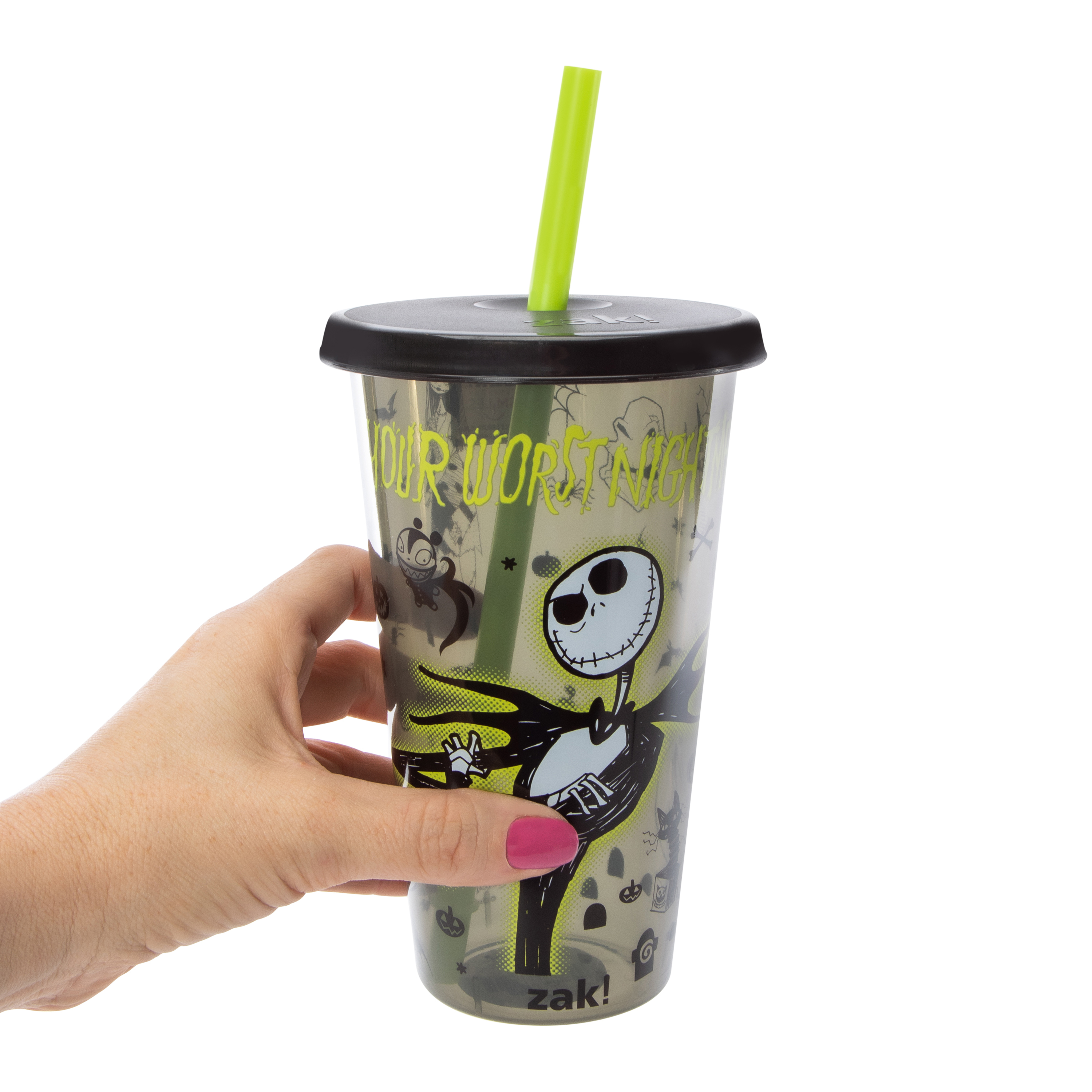 Zak!® Disney Tim Burton's The Nightmare Before Christmas Tumbler With Lid & Straw 25oz