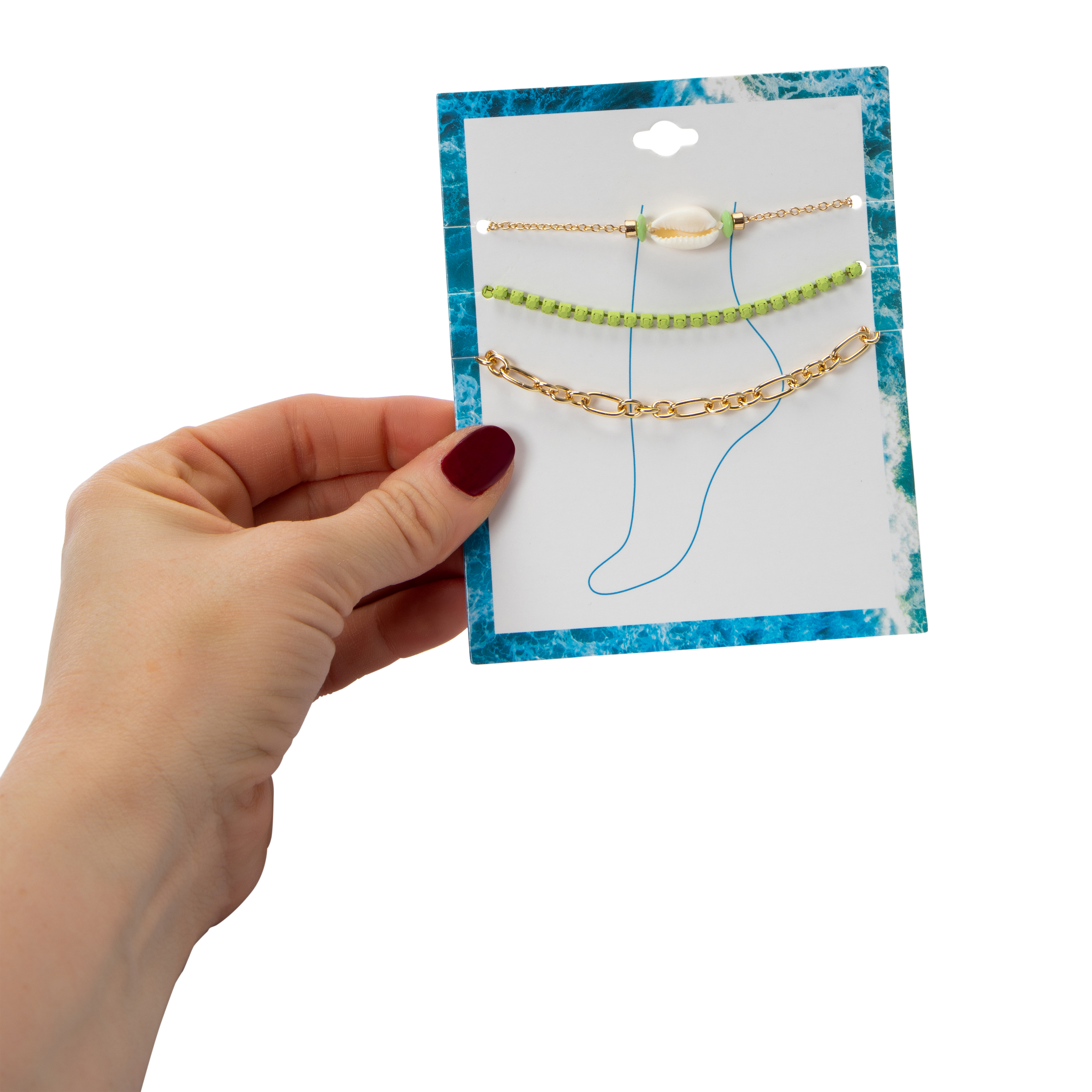 Under The Sea Beaded Anklet 3-Count