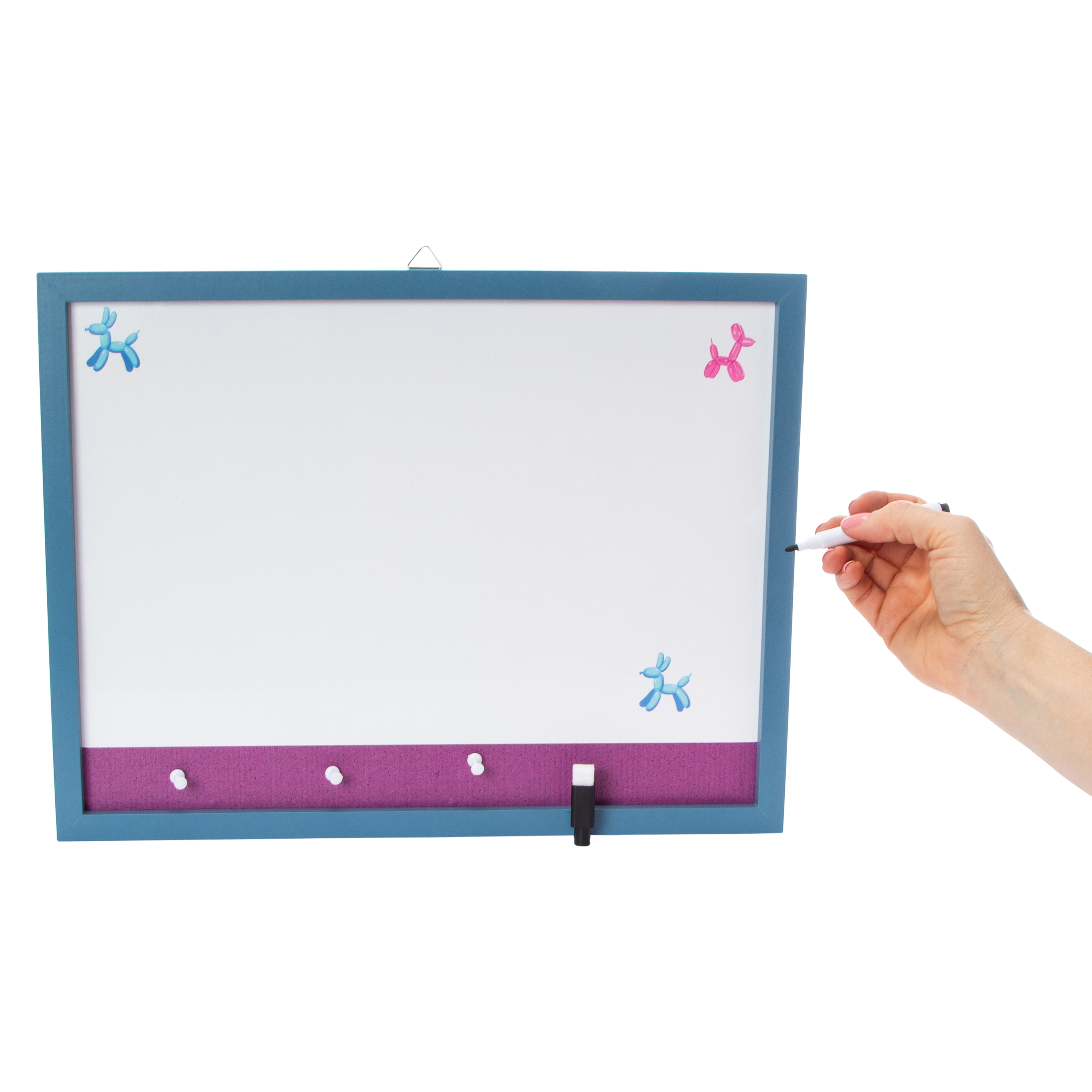 Framed White Board With Cork Strip 16in x 12in