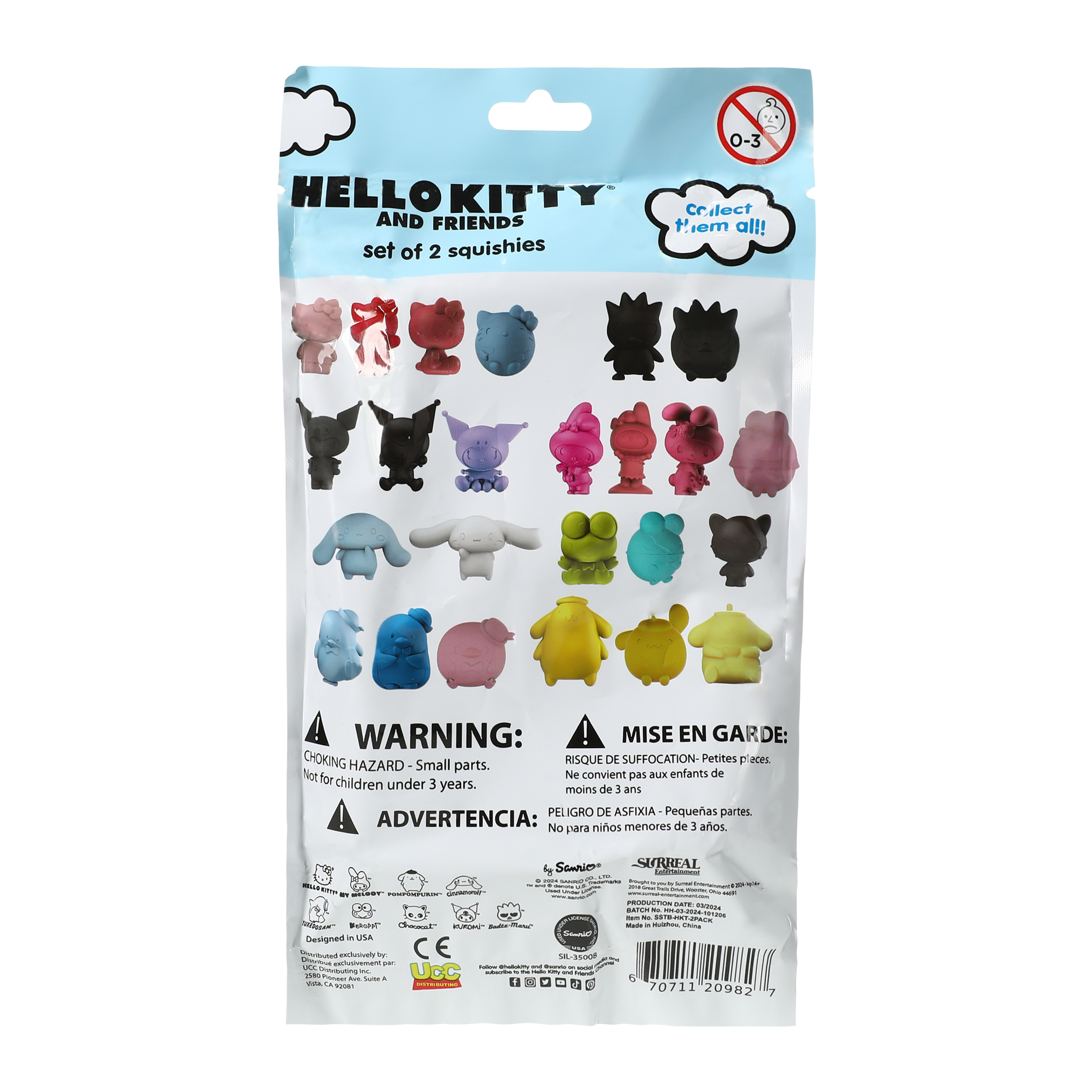 Hello Kitty And Friends® Squishy Blind Bag 2-Pack