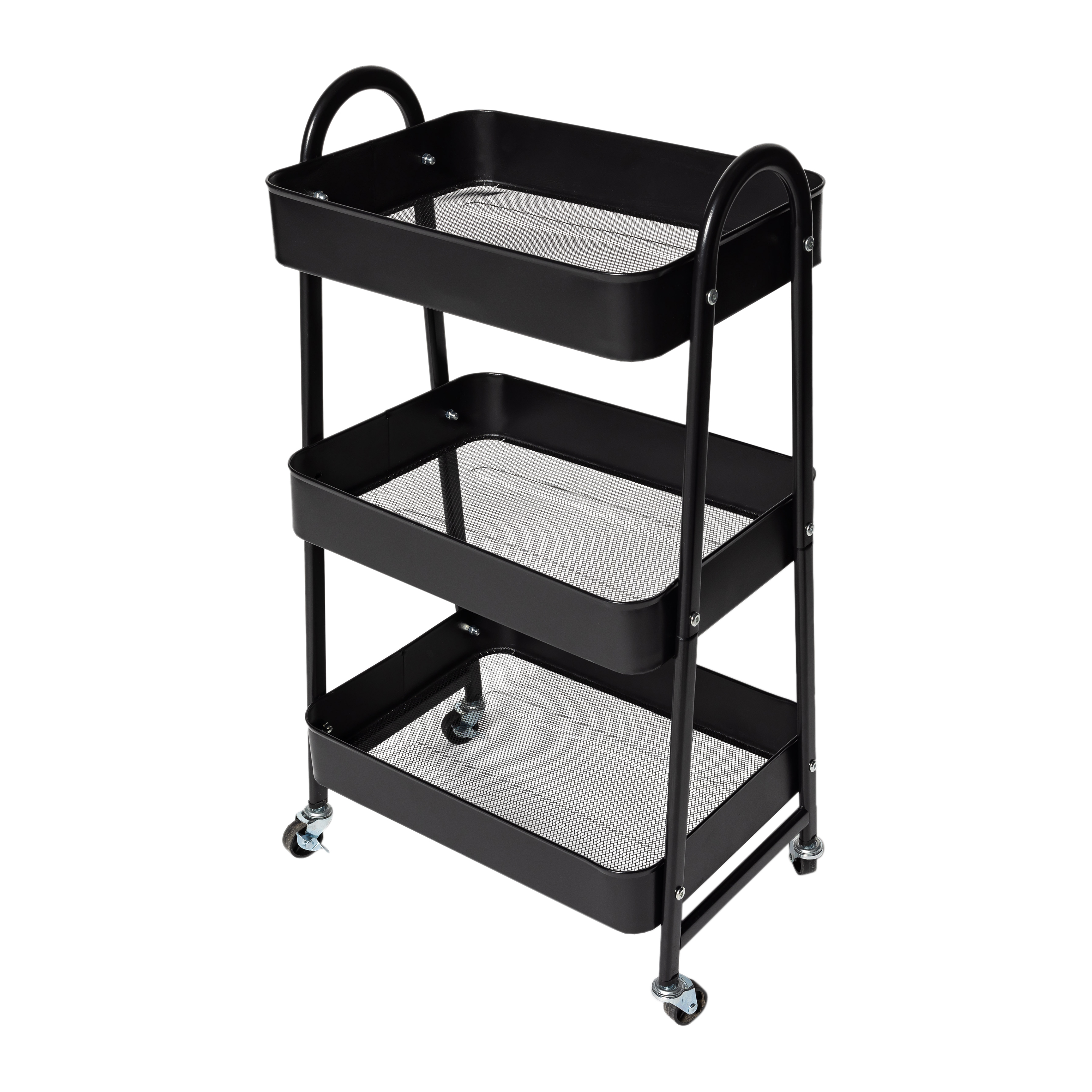 3-Tier Metal Rolling Cart 17.9in x 29.9in