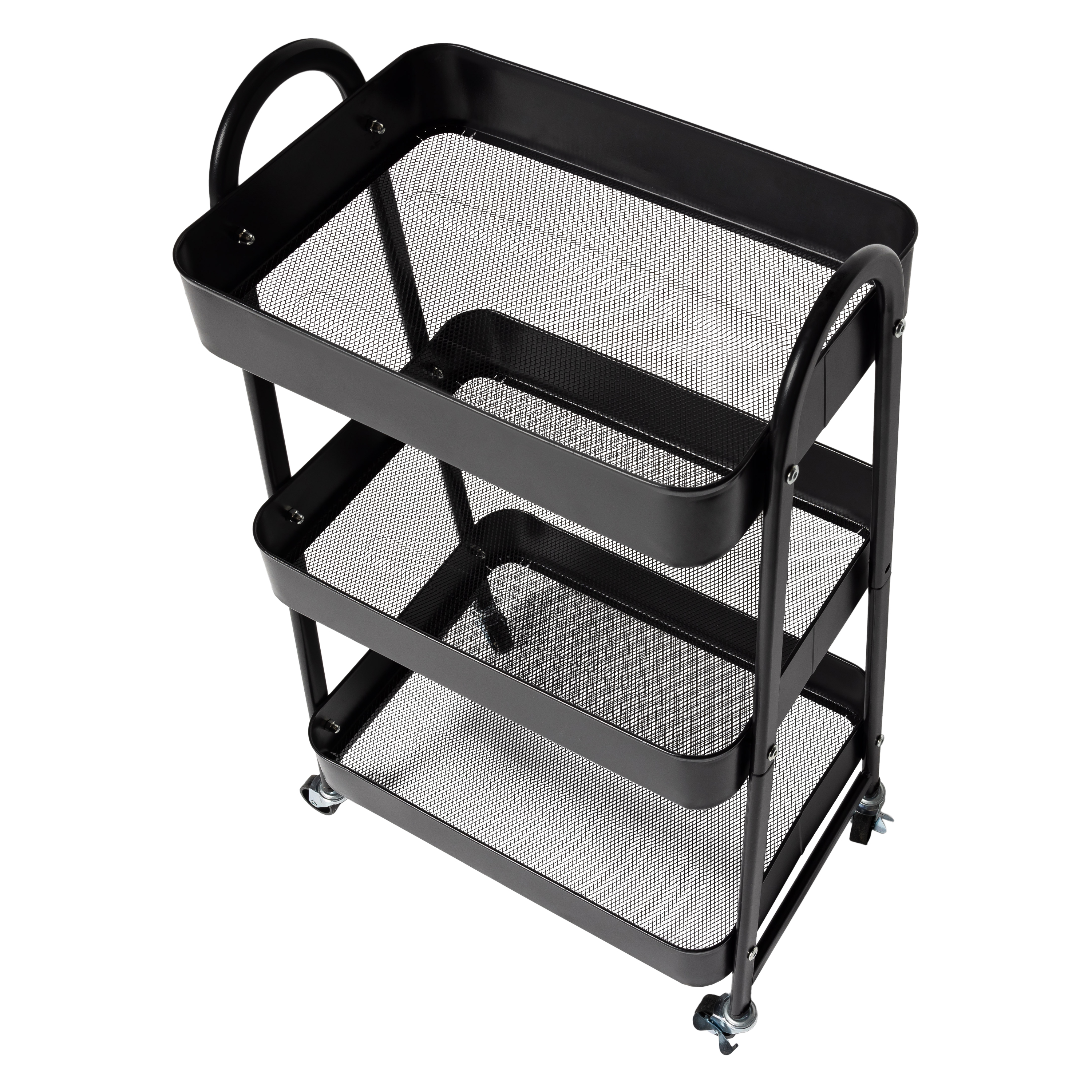 3-Tier Metal Rolling Cart 17.9in x 29.9in