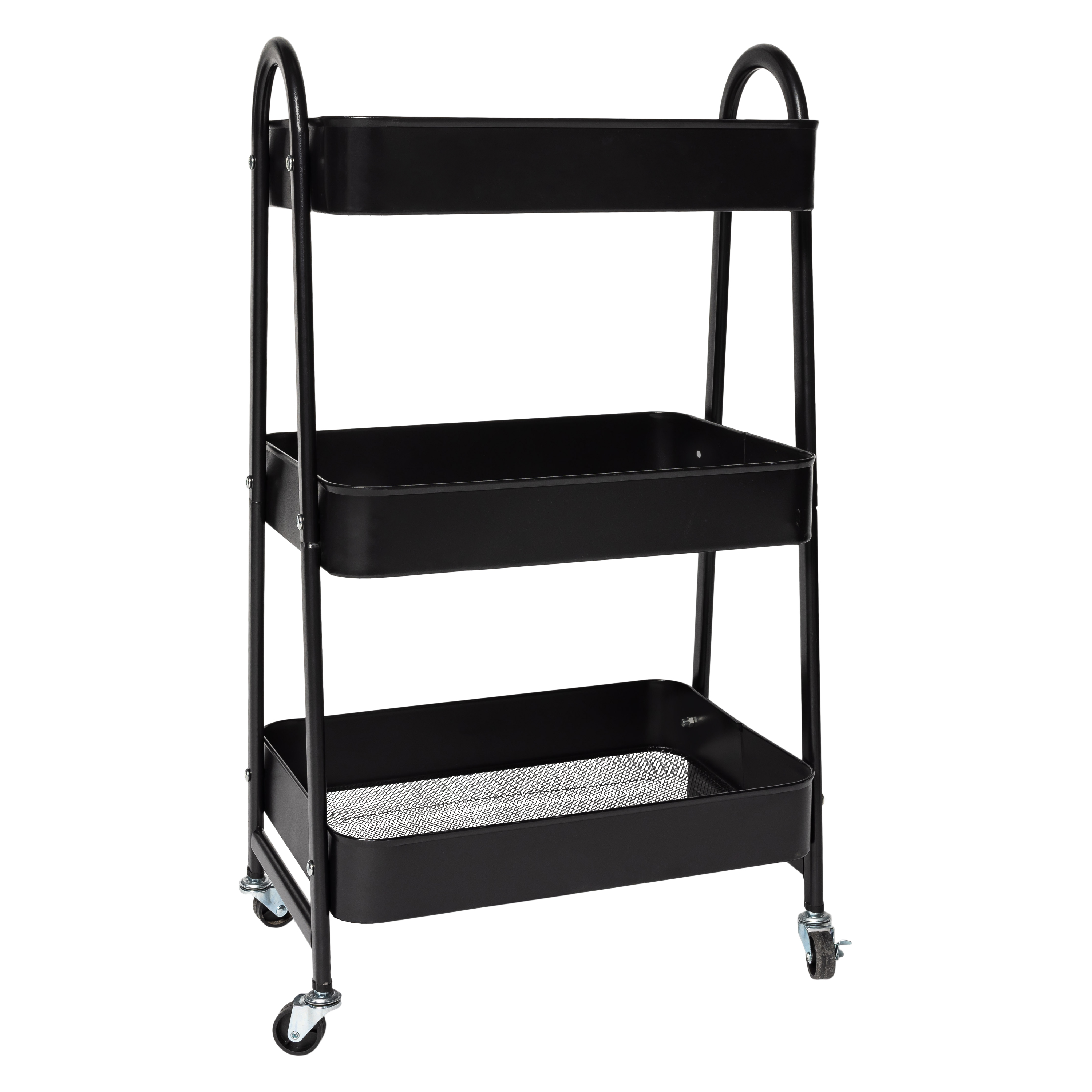 3-Tier Metal Rolling Cart 17.9in x 29.9in
