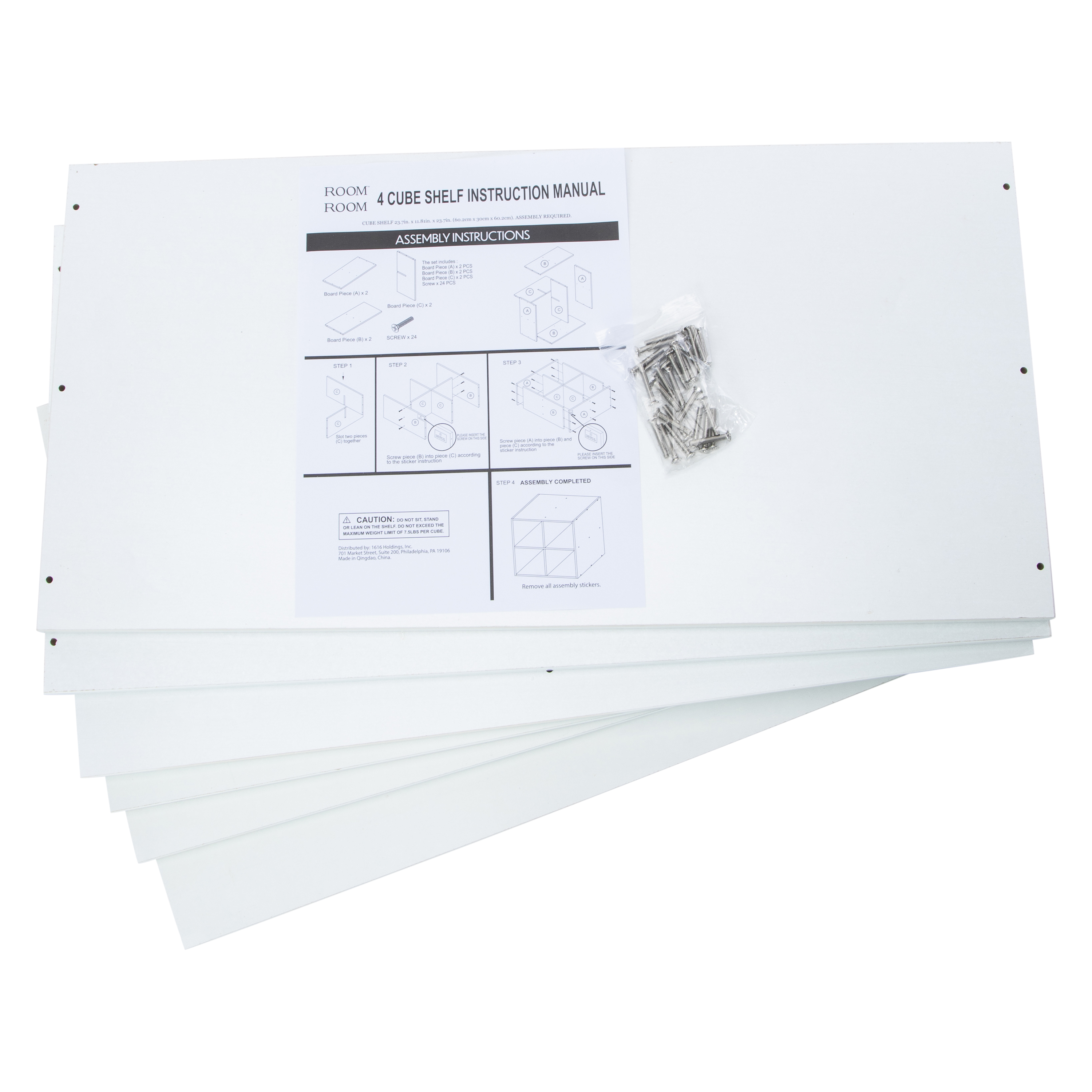 4-Cube Storage Shelf 23.7in