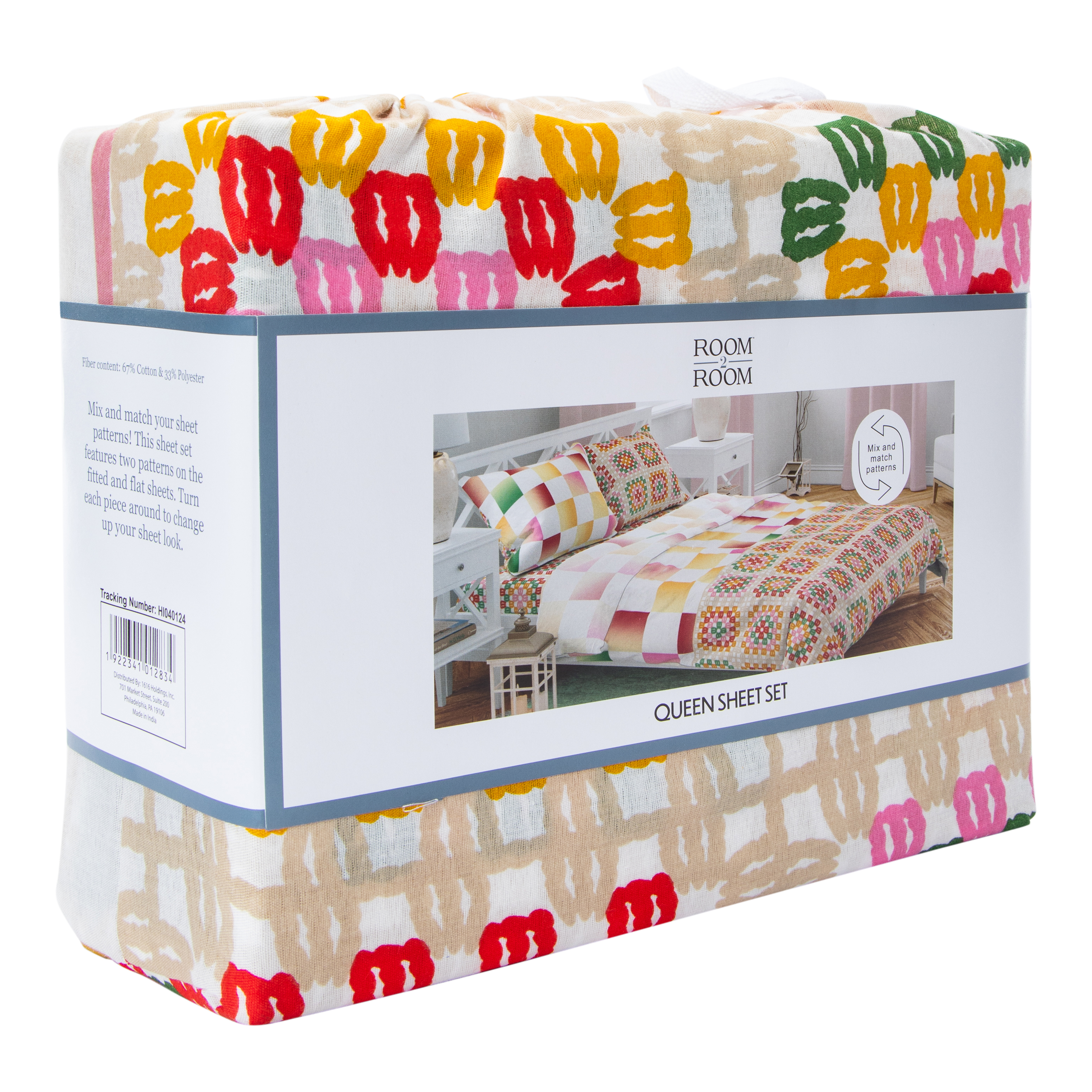 Mix & Match Pattern Queen Sheet Set 4-Piece