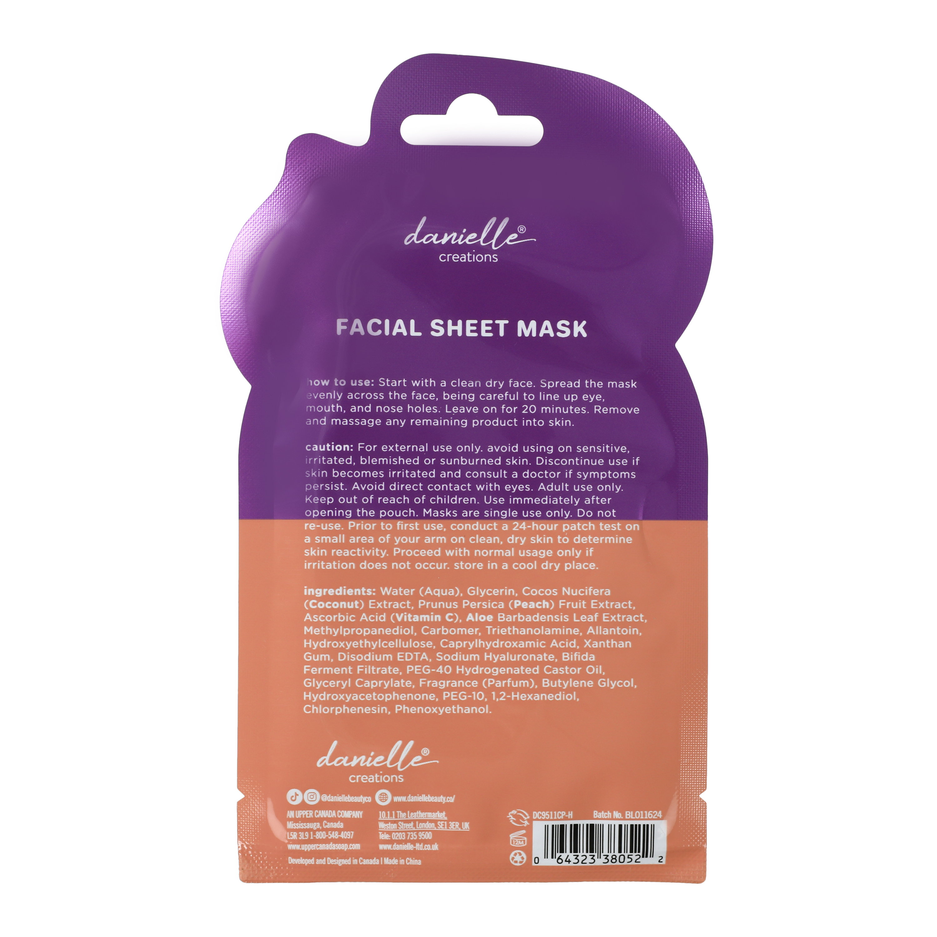 Danielle Creations® Fruit Facial Sheet Mask 0.88oz
