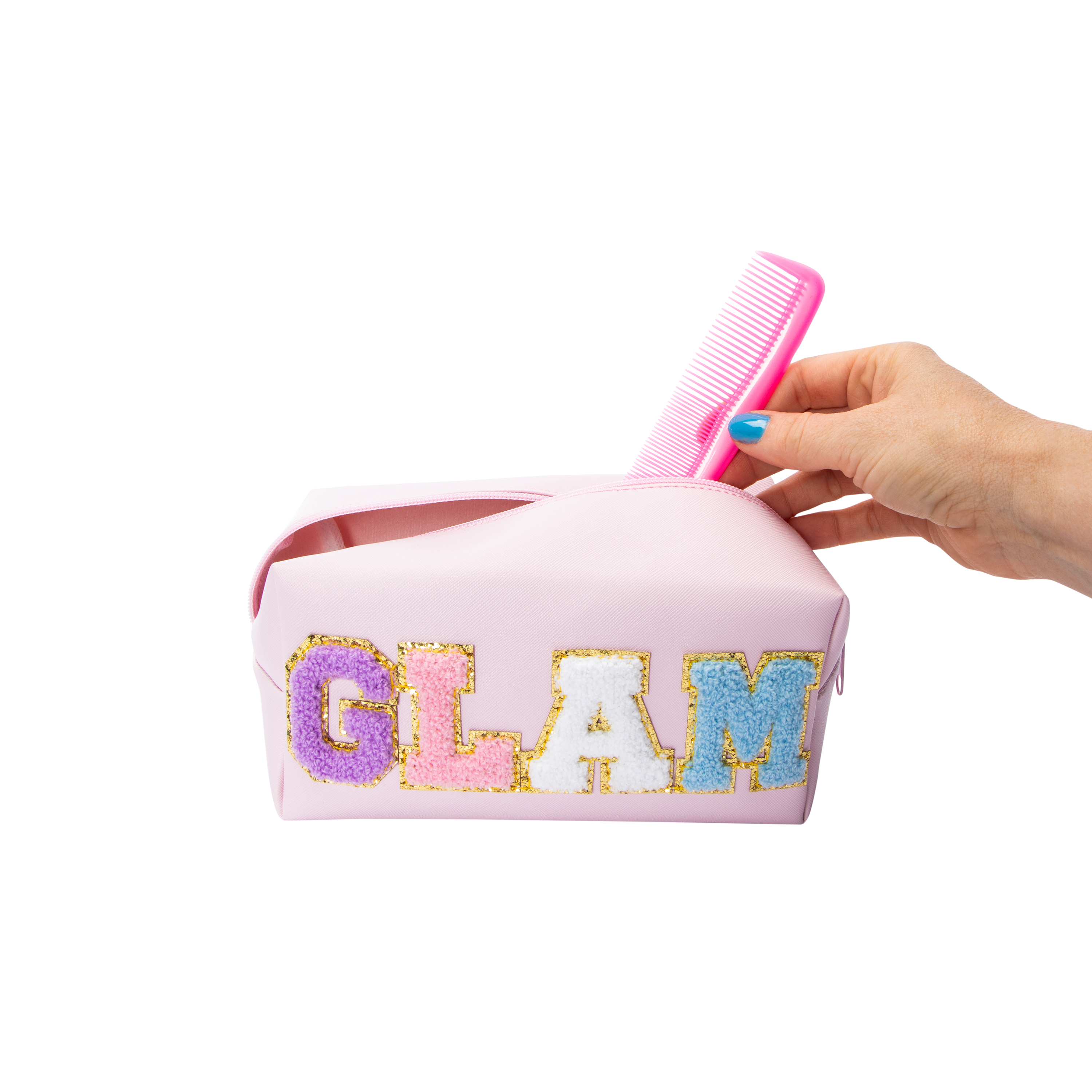 Letter Patchwork Cosmetic Bag