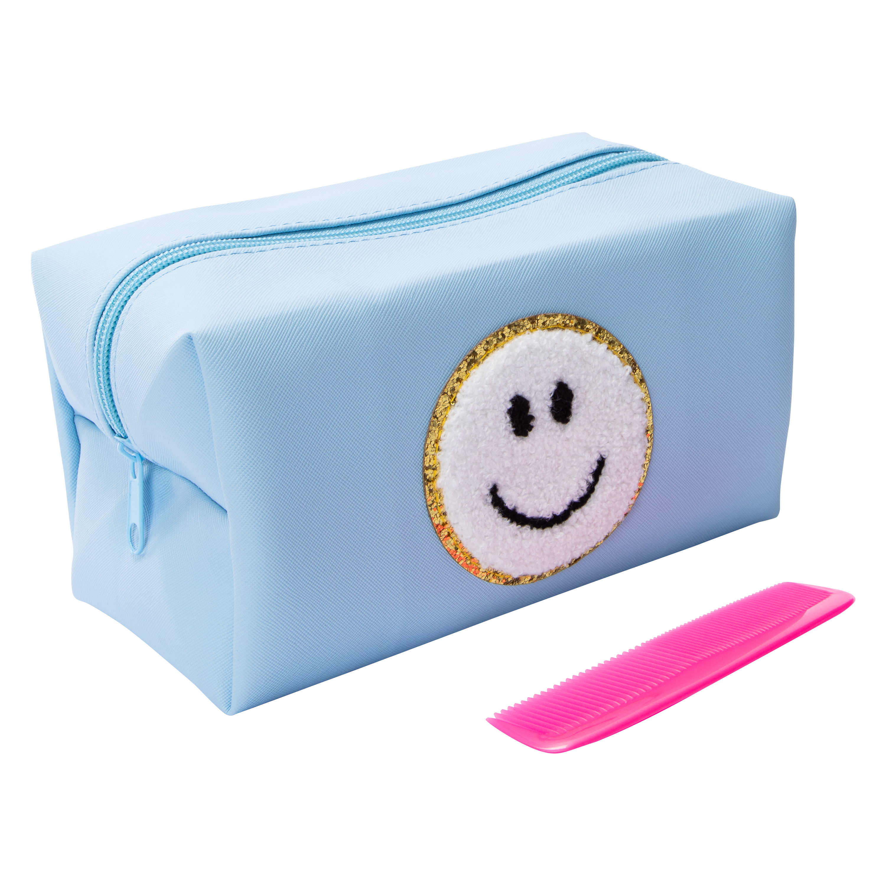 Icon Patchwork Cosmetic Bag With Hair Comb