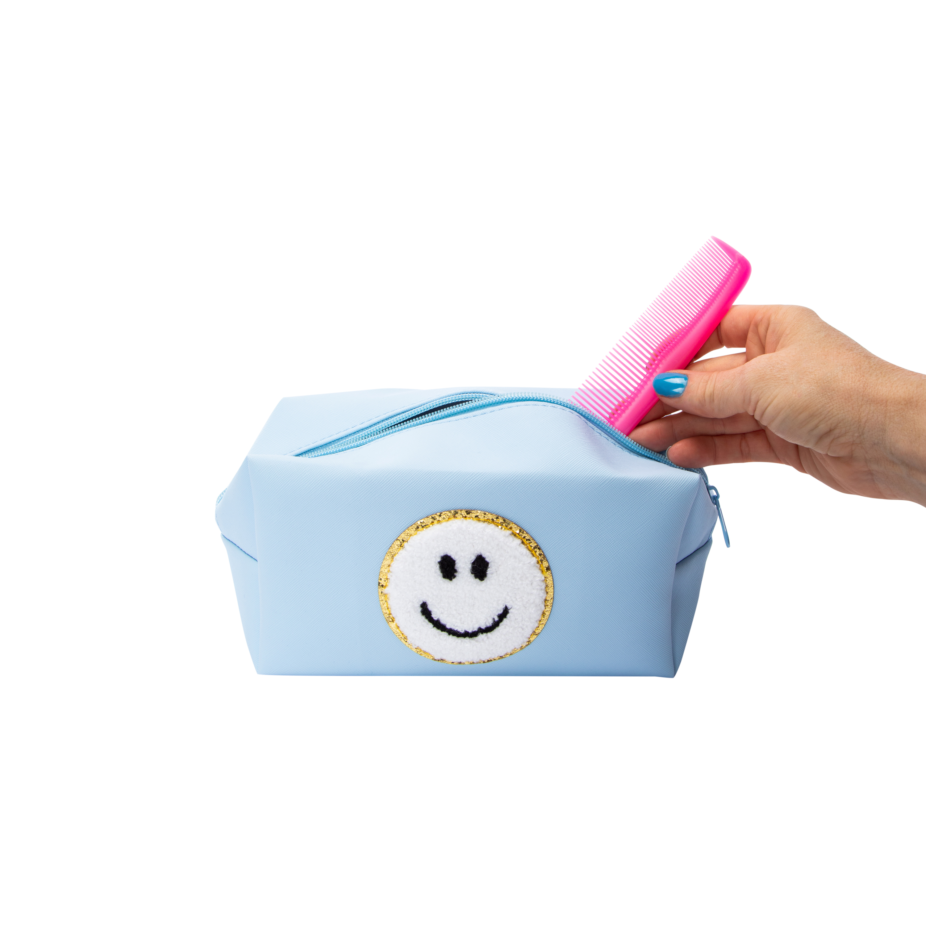 Icon Patchwork Cosmetic Bag With Hair Comb