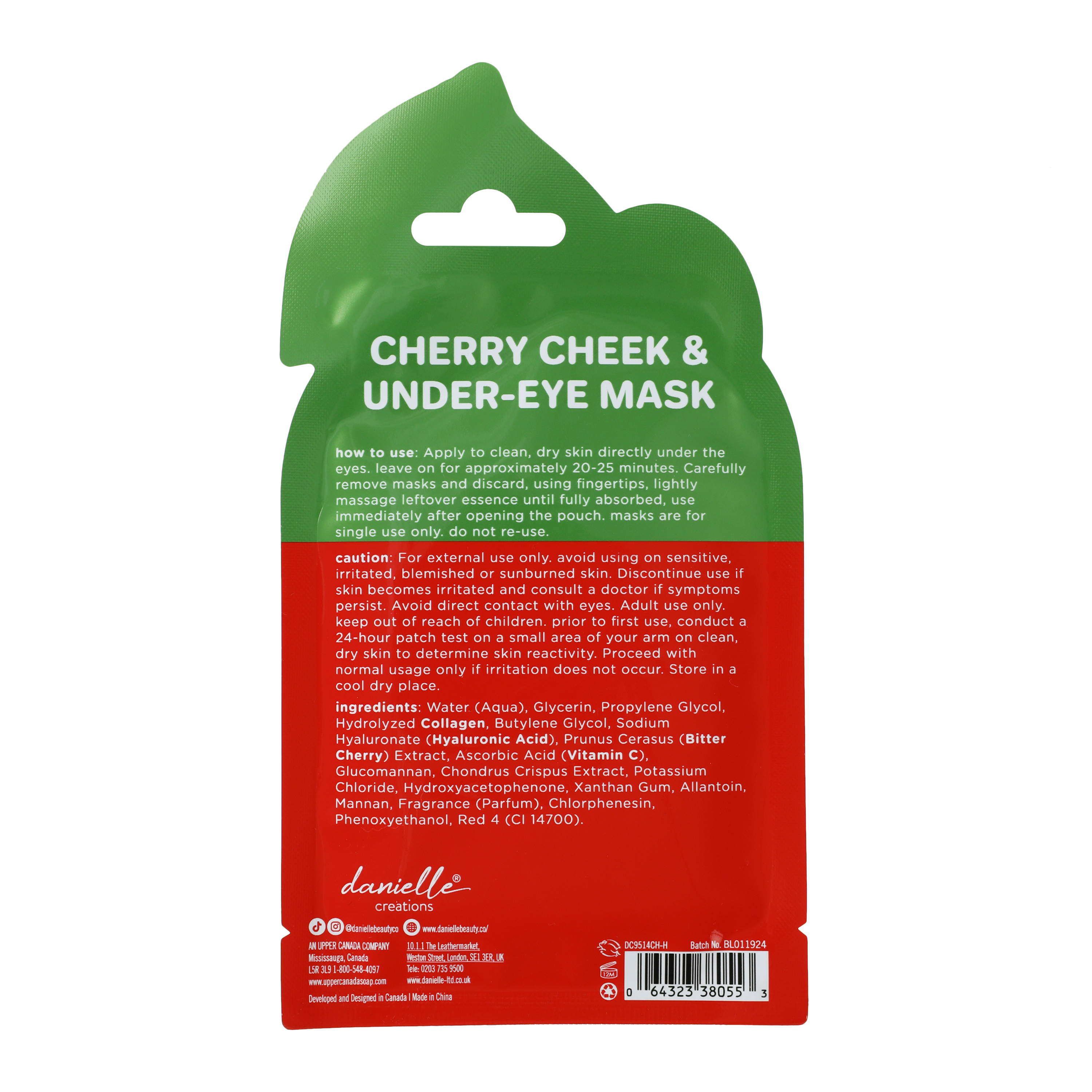 Danielle Creations® Cherry Cheek & Under-Eye Masks 2-Count