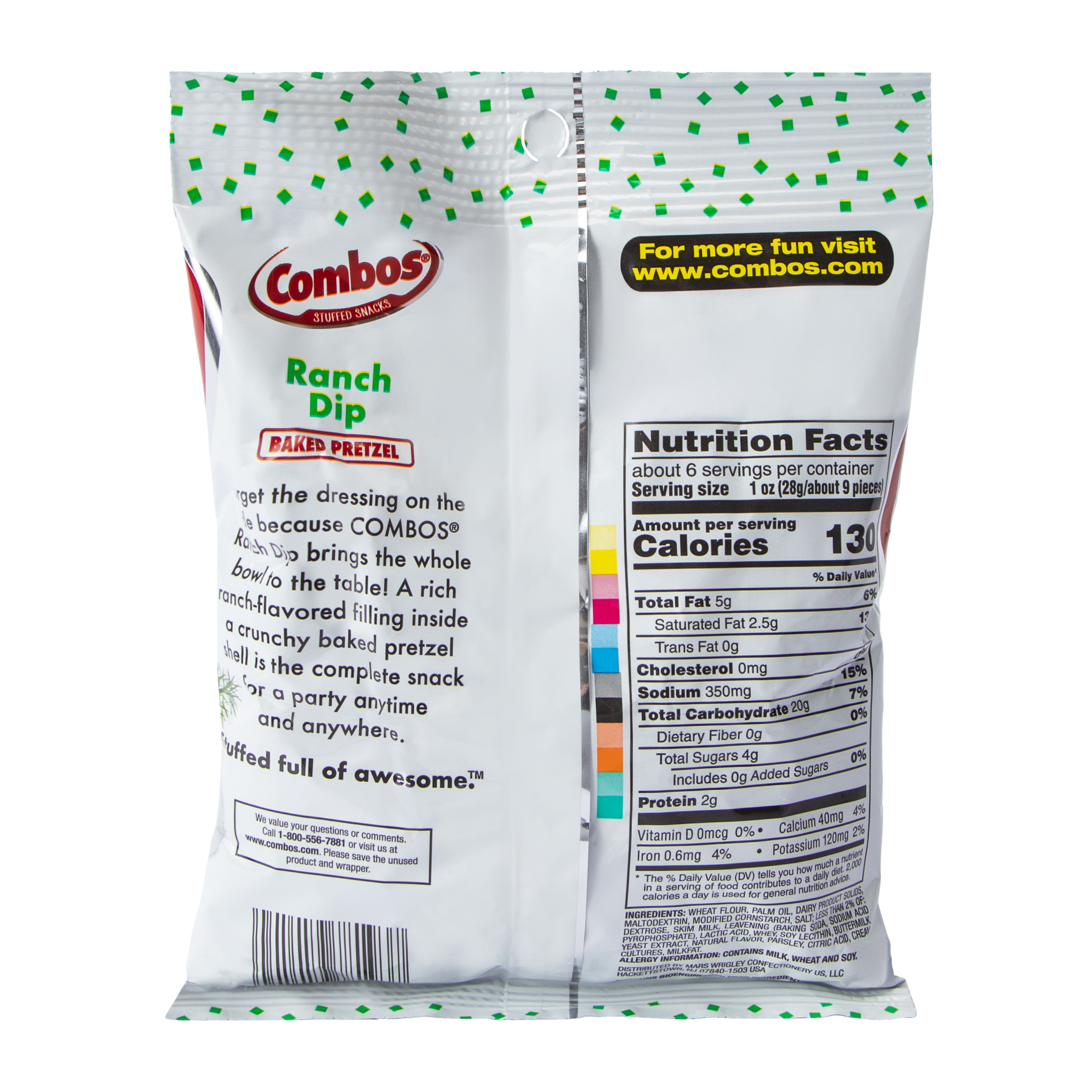 Combos® Ranch Dip Baked Pretzel Stuffed Snacks 6.3oz