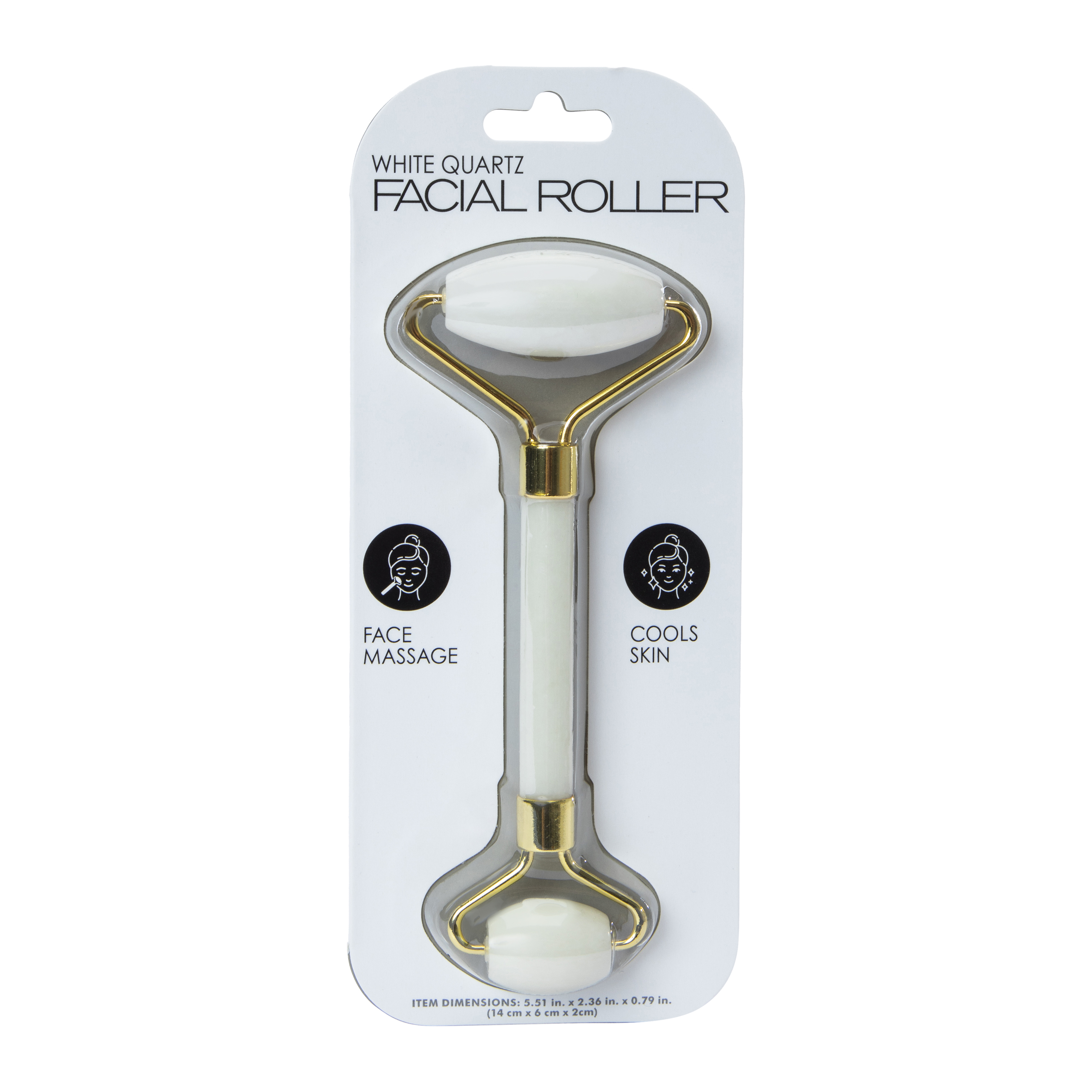 White Quartz Facial Roller 2.36in x 5.51in