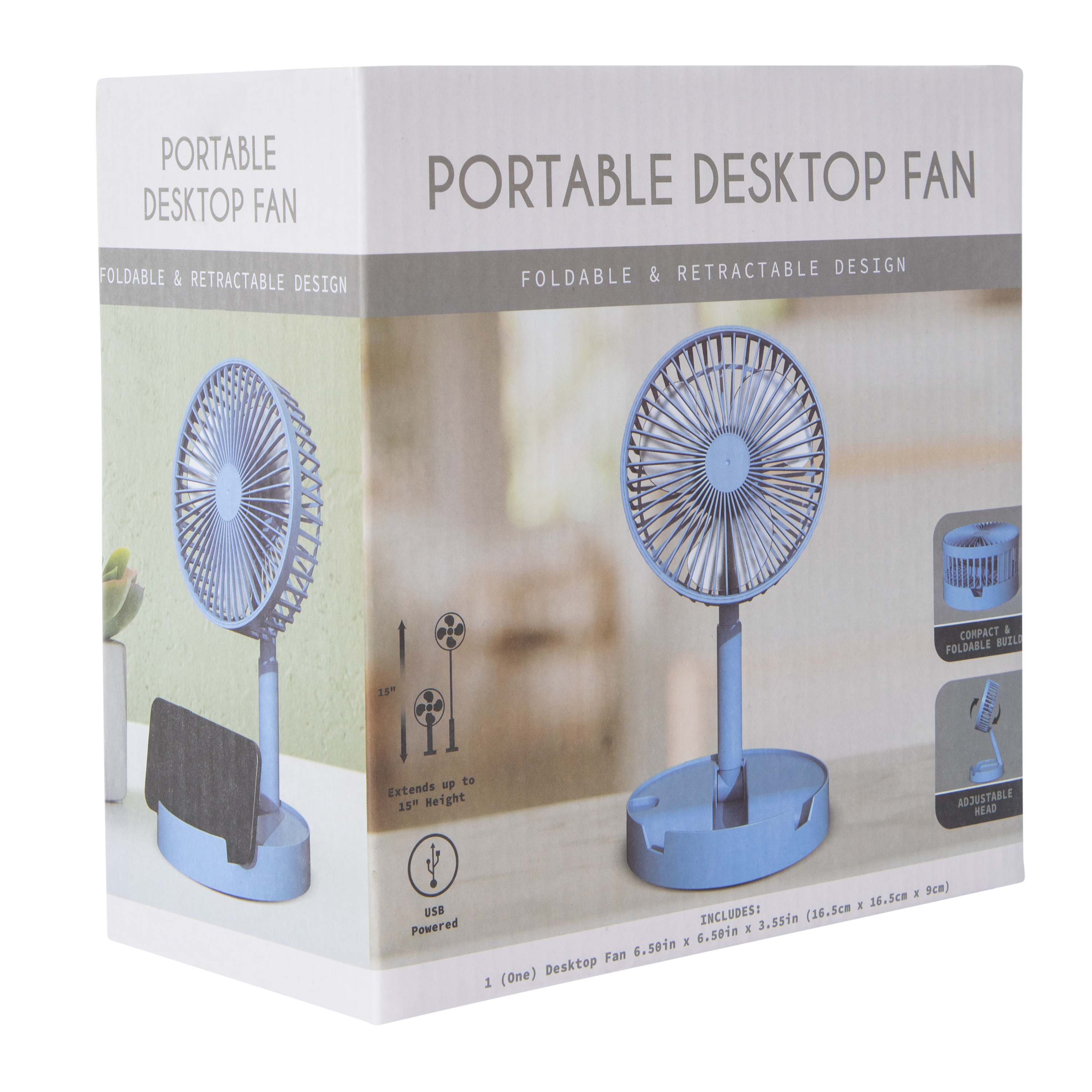 Portable Desktop Fan 3.55in x 6.50in