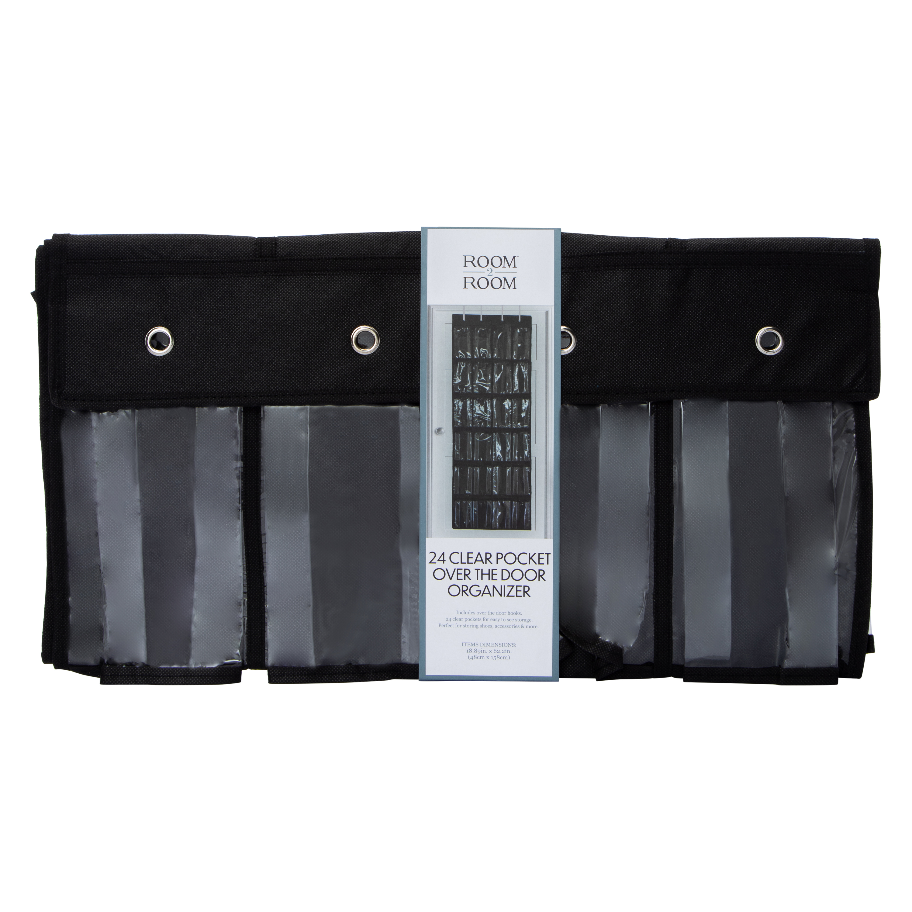 25 Clear Pocket Over The Door Organizer 18.89in x 62.2in