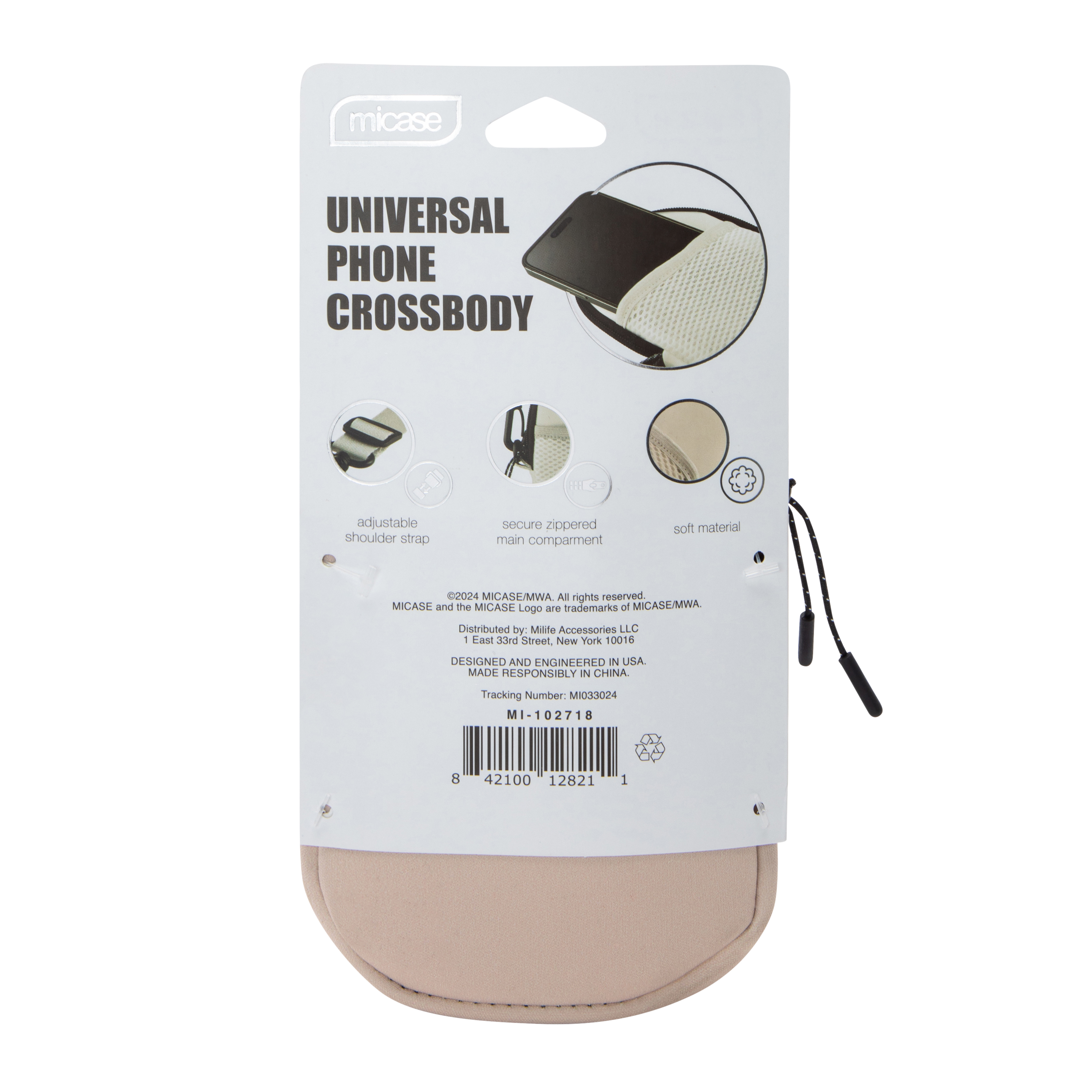 Universal Phone Crossbody Bag With Mesh Pocket