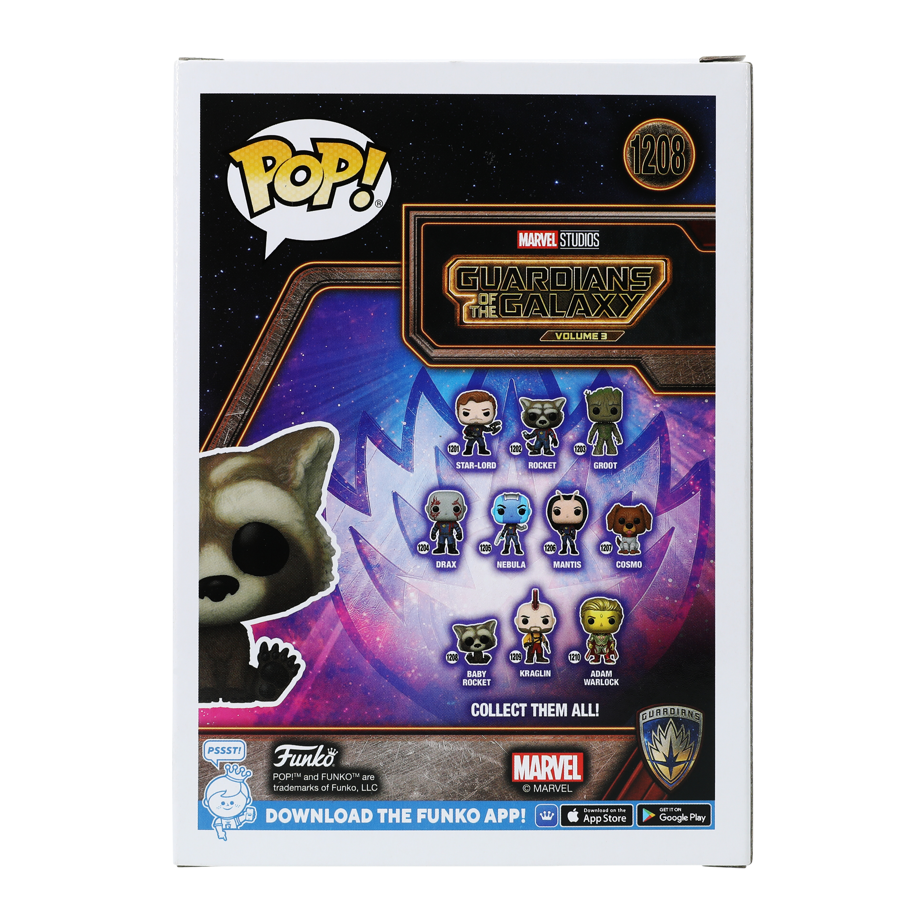 Funko Pop! Marvel Guardians Of The Galaxy Baby Rocket Bobble-Head