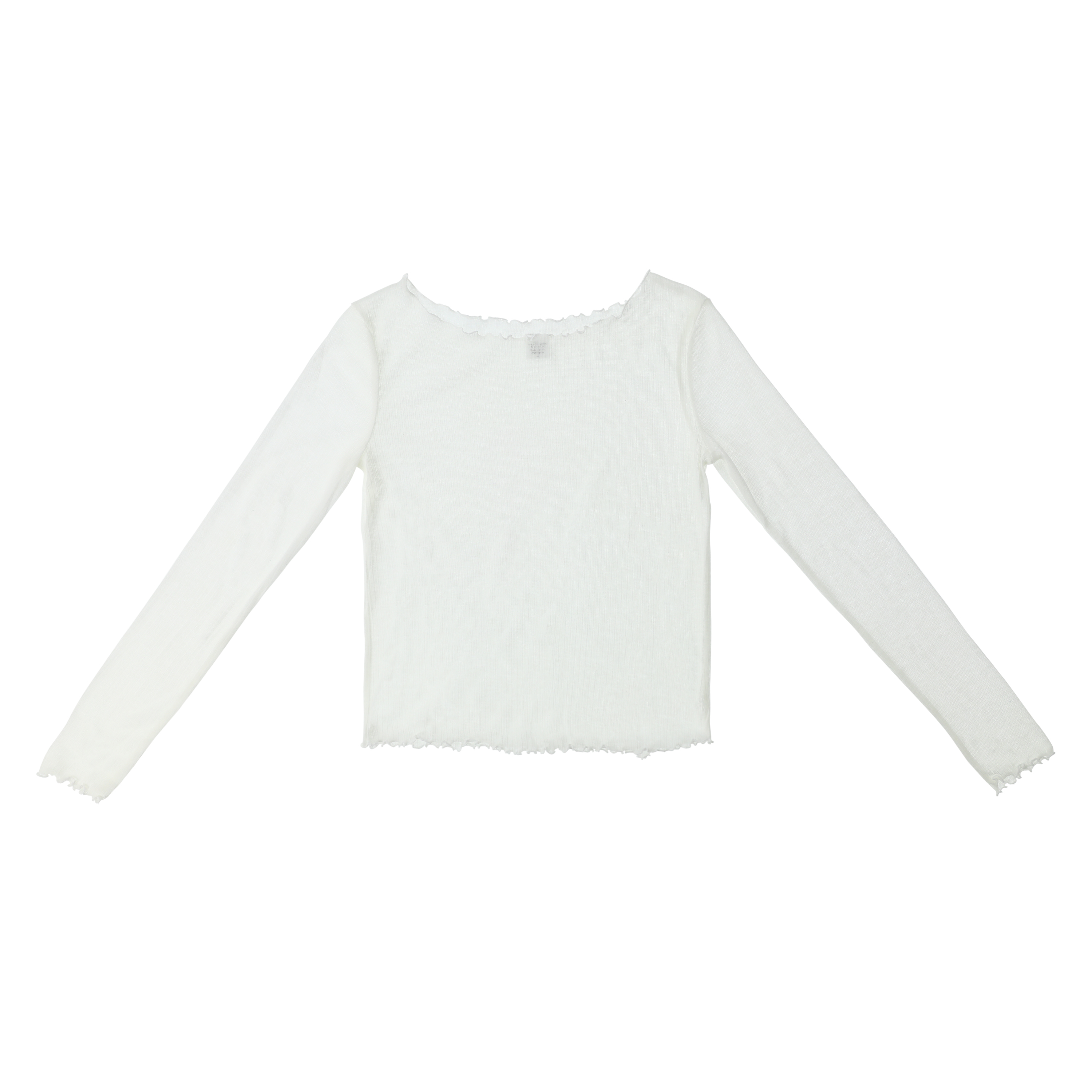 Sheer Ribbed Long-Sleeve Top