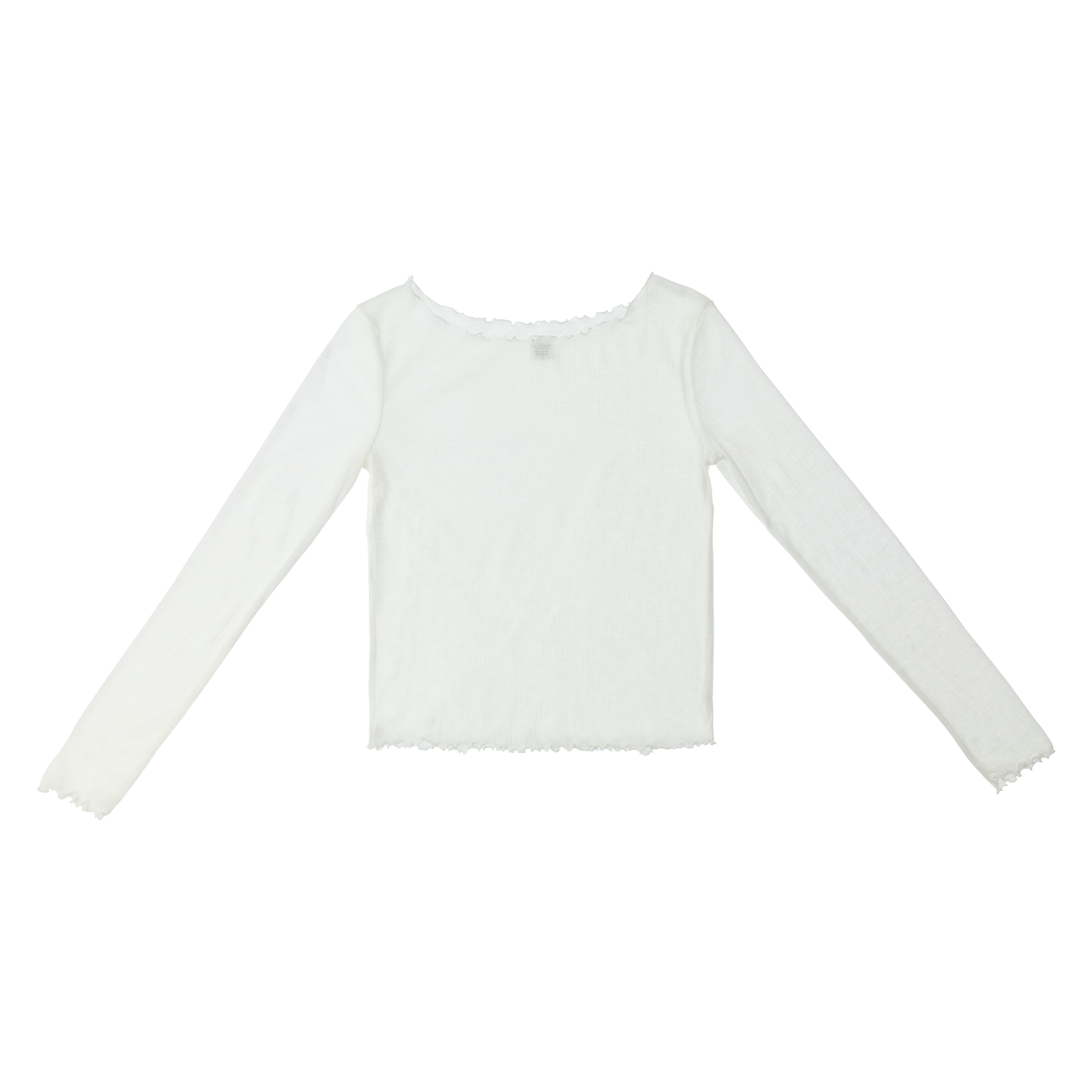 Sheer Ribbed Long-Sleeve Top