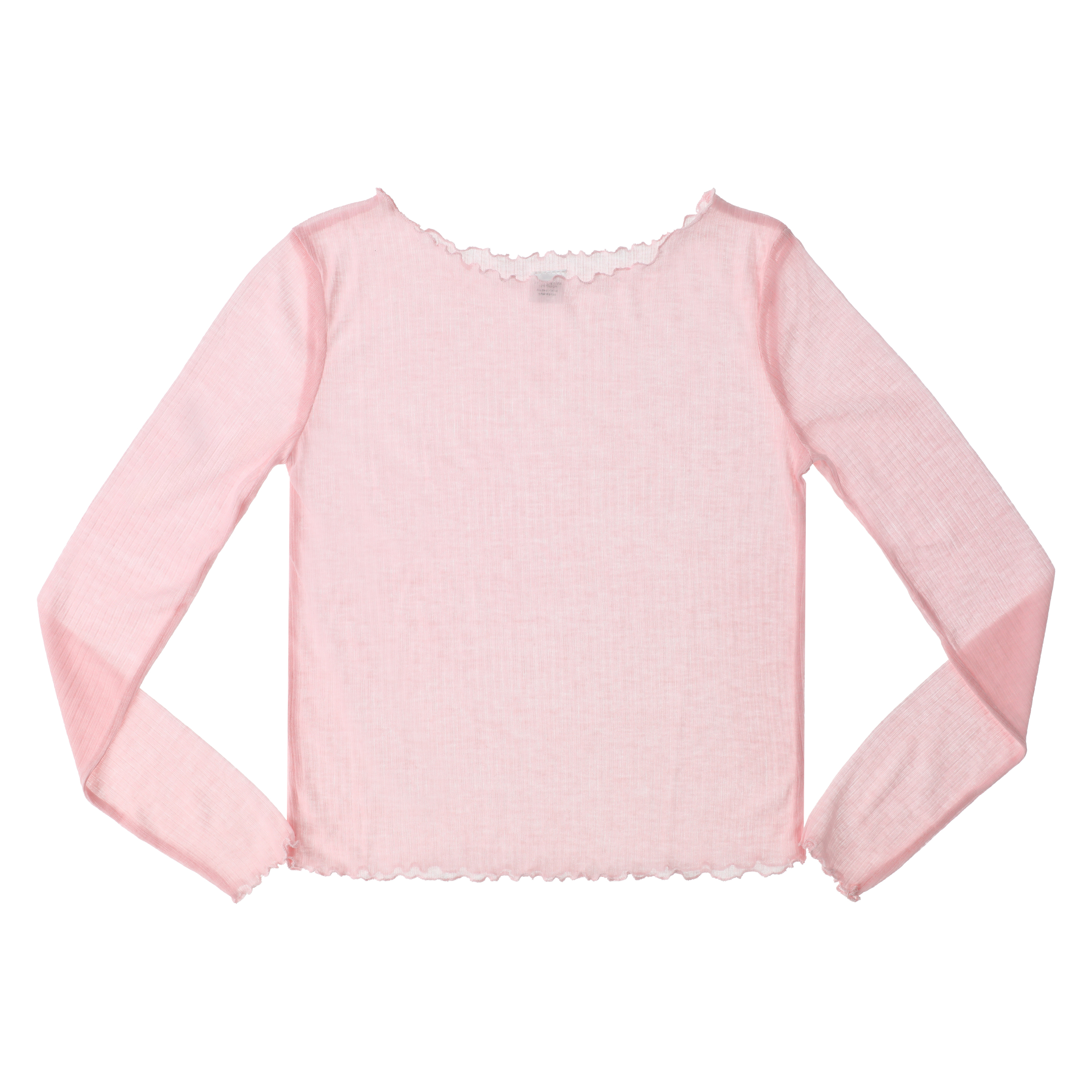 pink sheer long sleeve top