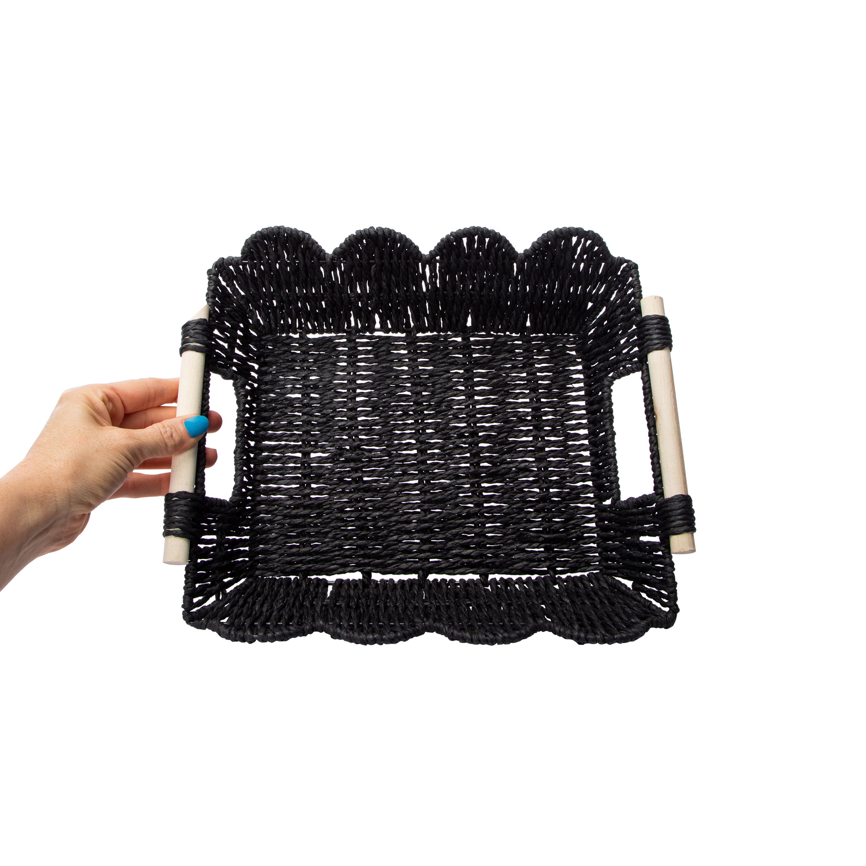 Scallop Paper Rope Tray 12.60in x 10.63in