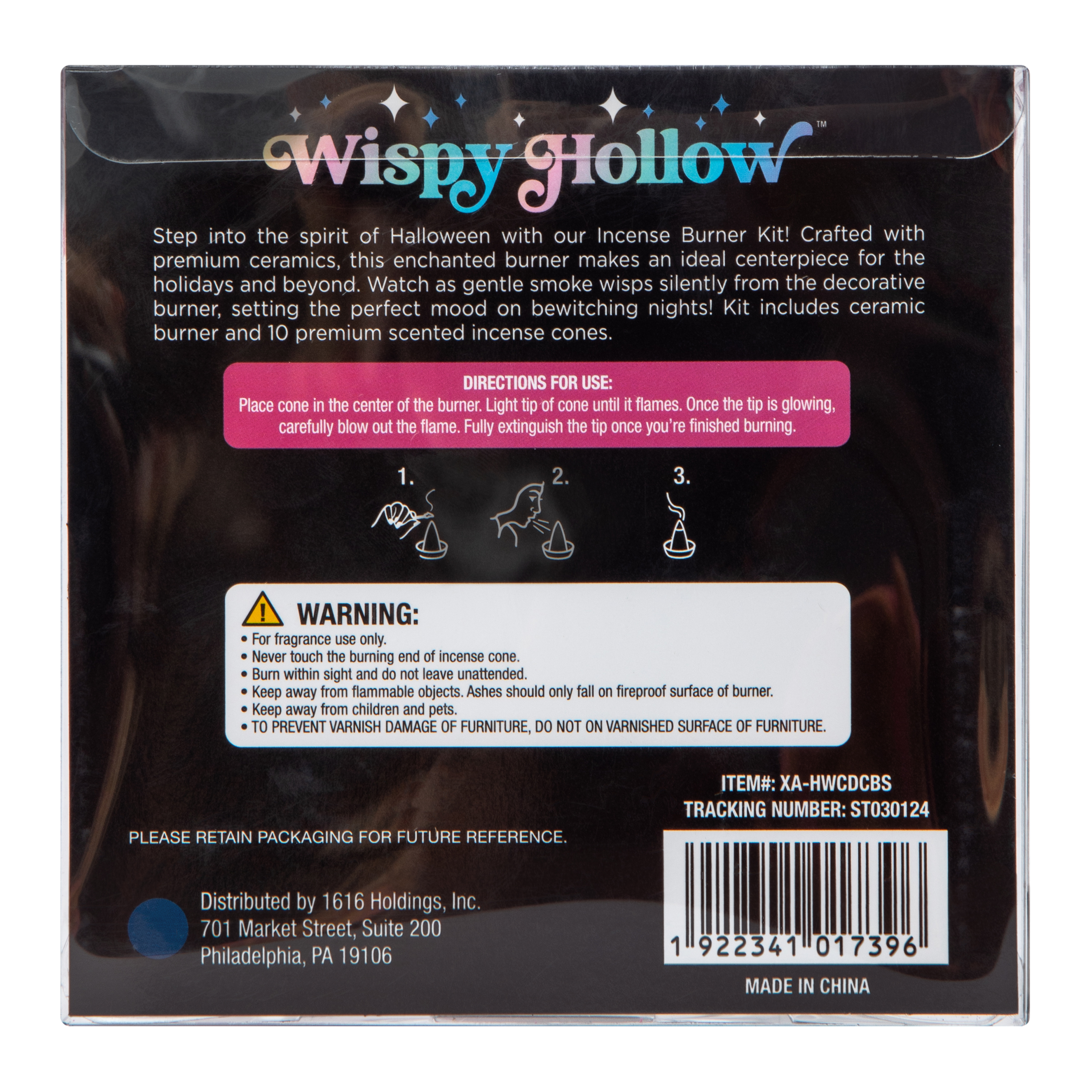 Wispy Hollow™ Cone Incense Burner Kit 11-Piece