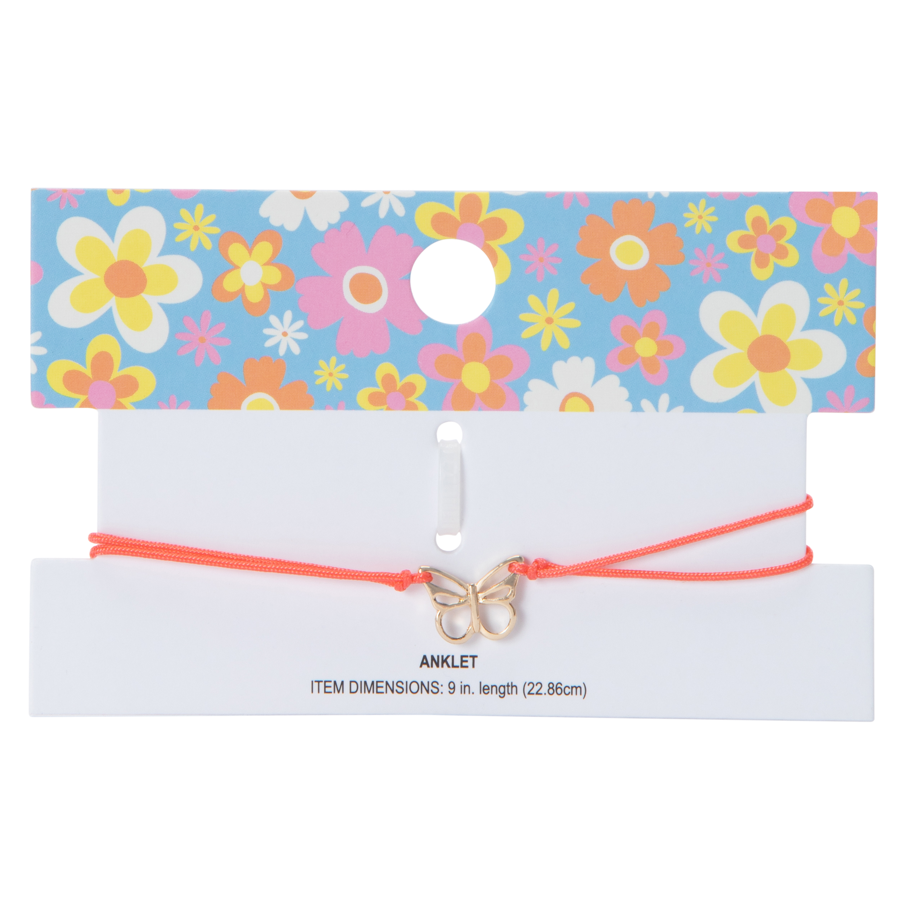 Beaded Charm Anklet 9in