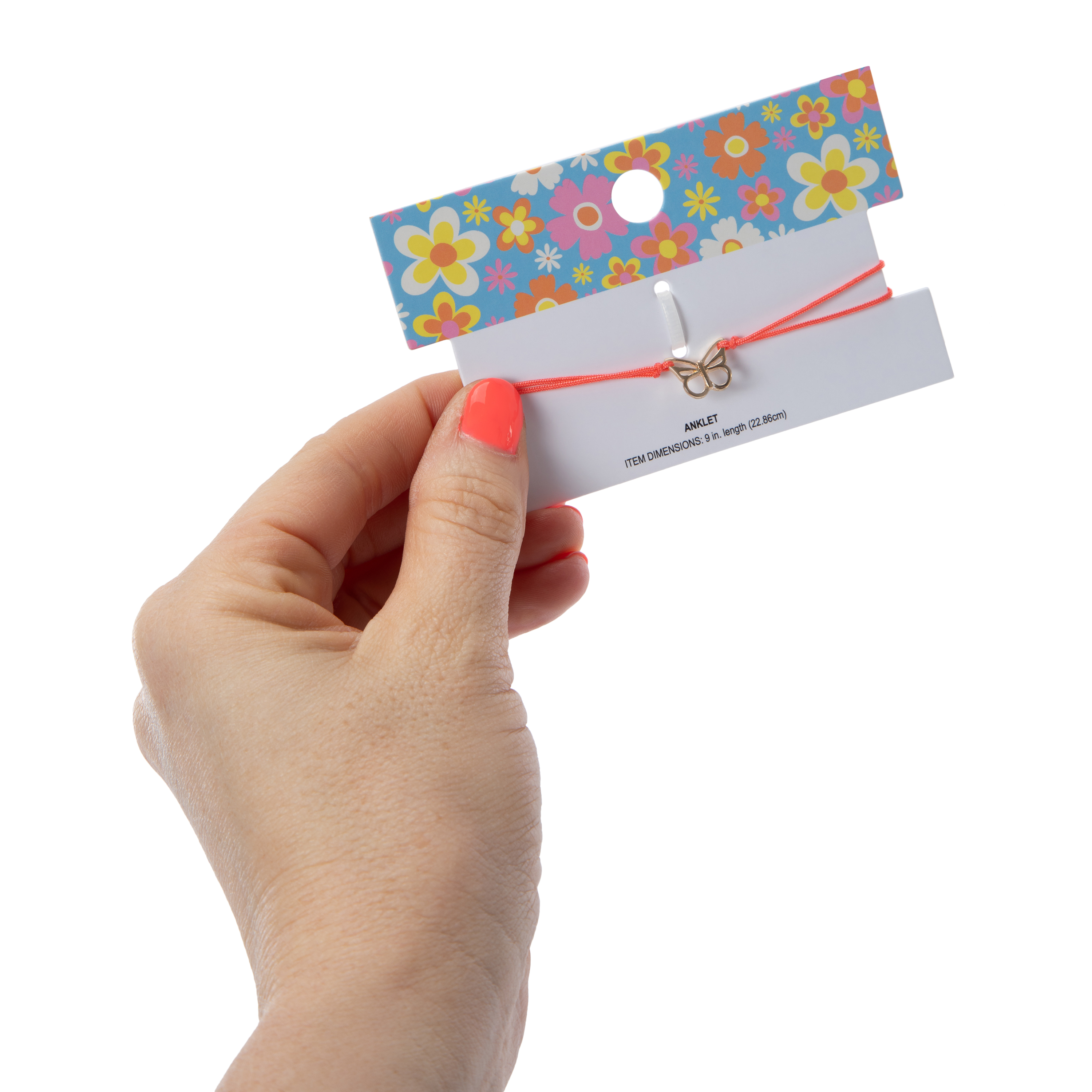 Beaded Charm Anklet 9in