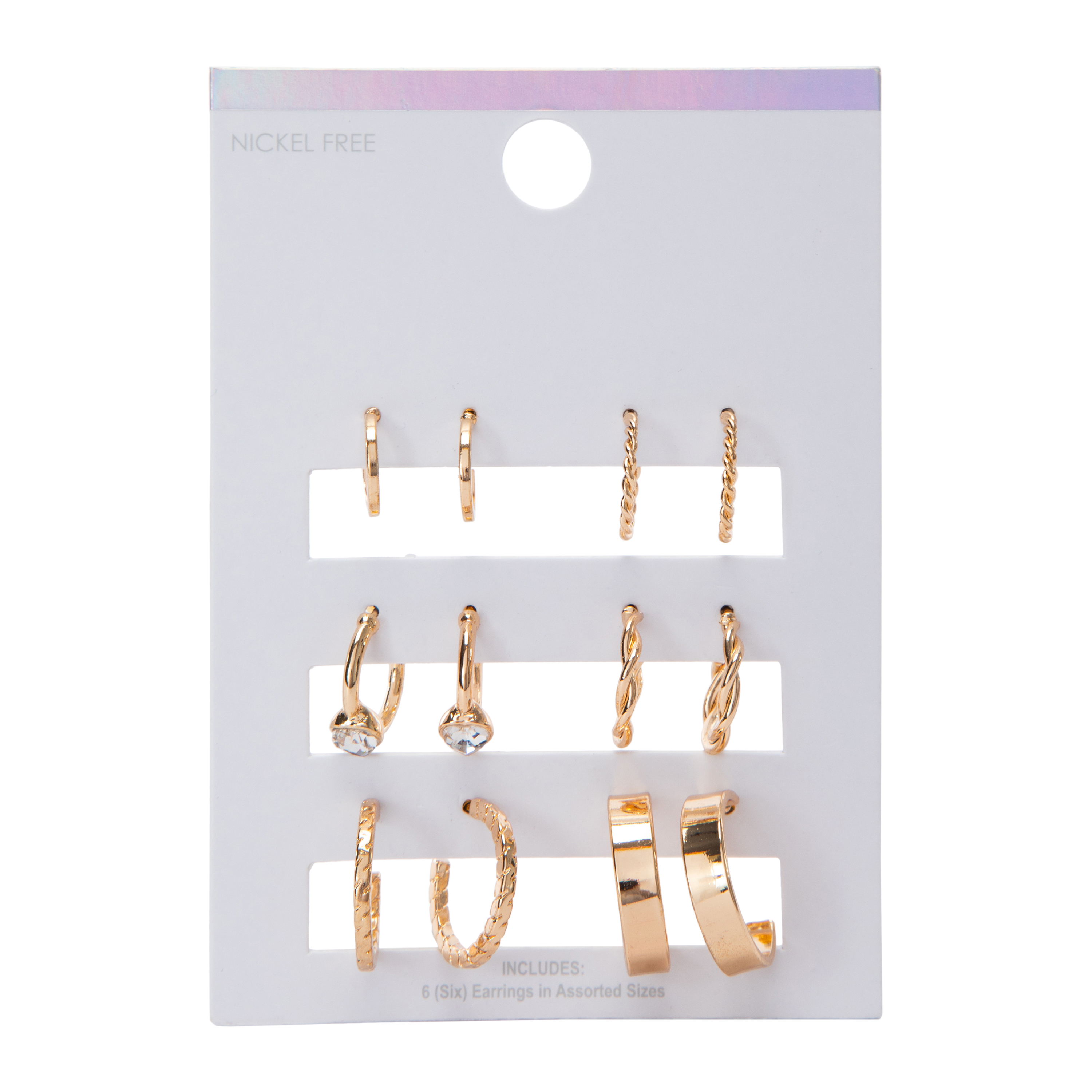 Assorted Mini Hoop Earring Set 6-Pack