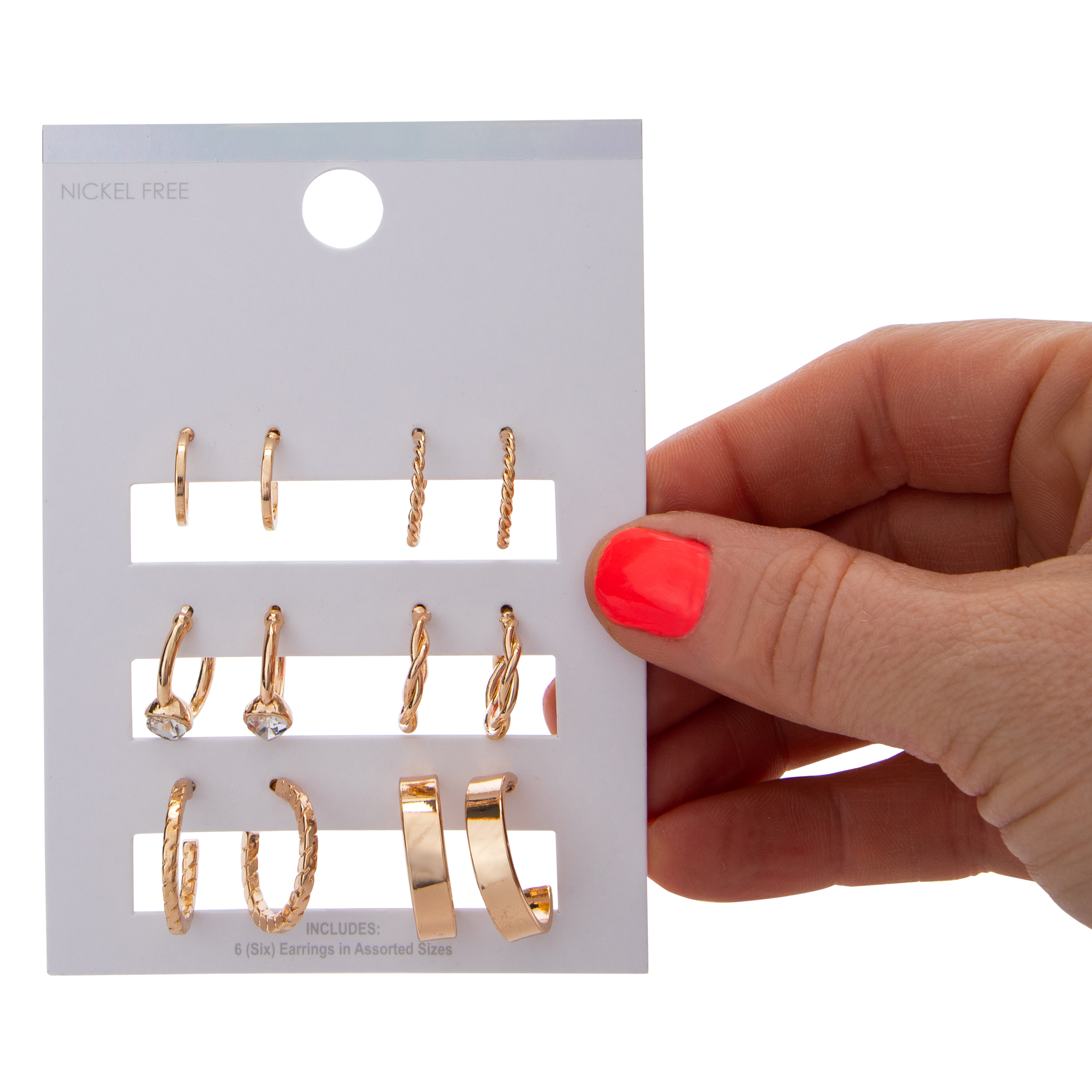 Assorted Mini Hoop Earring Set 6-Pack