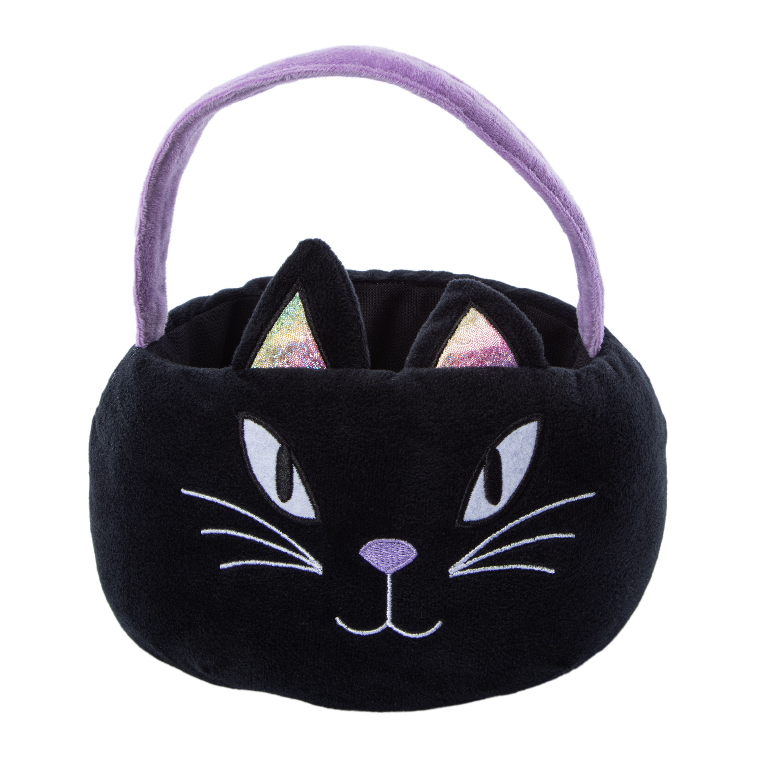 Cat Plush Halloween Basket 9.44in x 9.84in