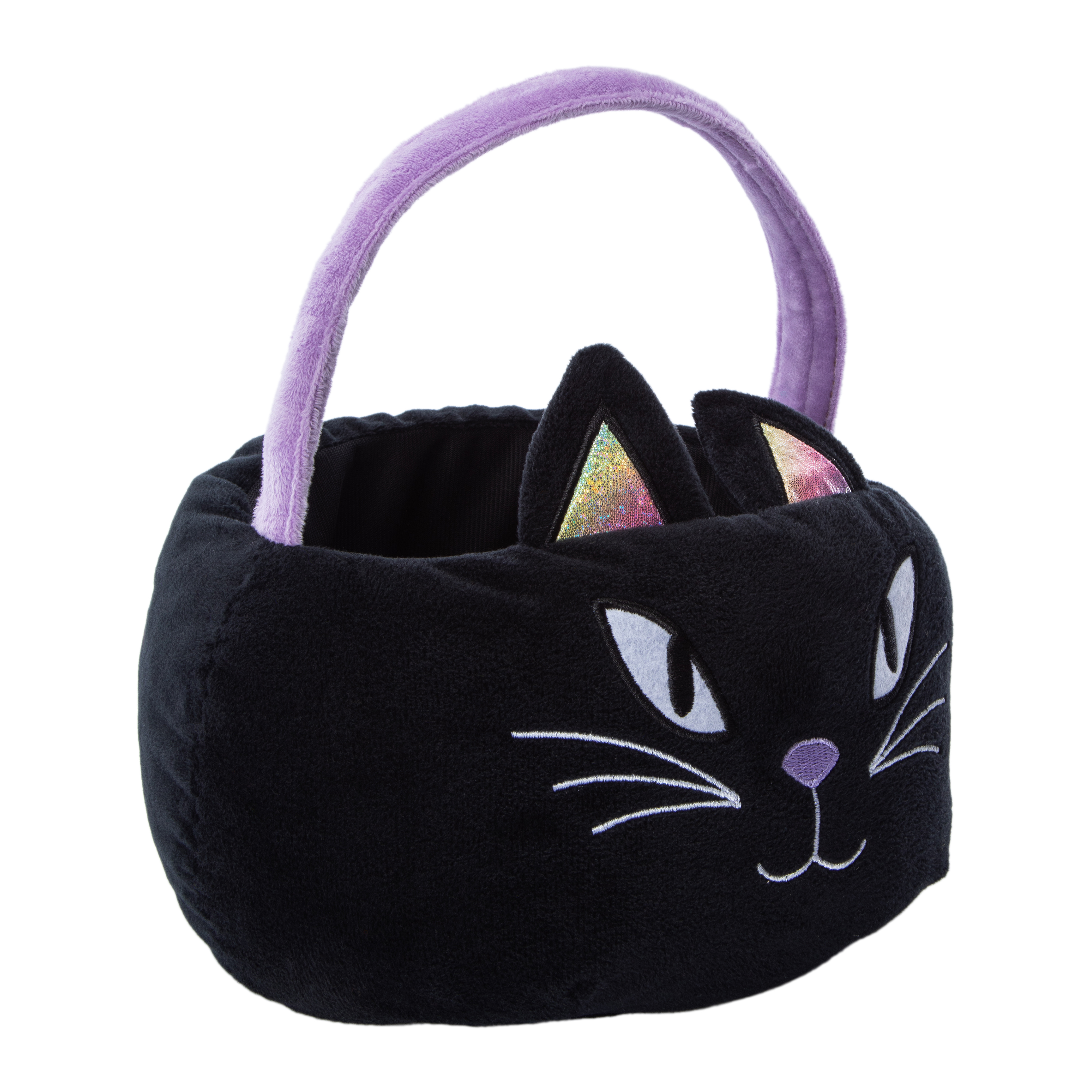 Cat Plush Halloween Basket 9.44in x 9.84in