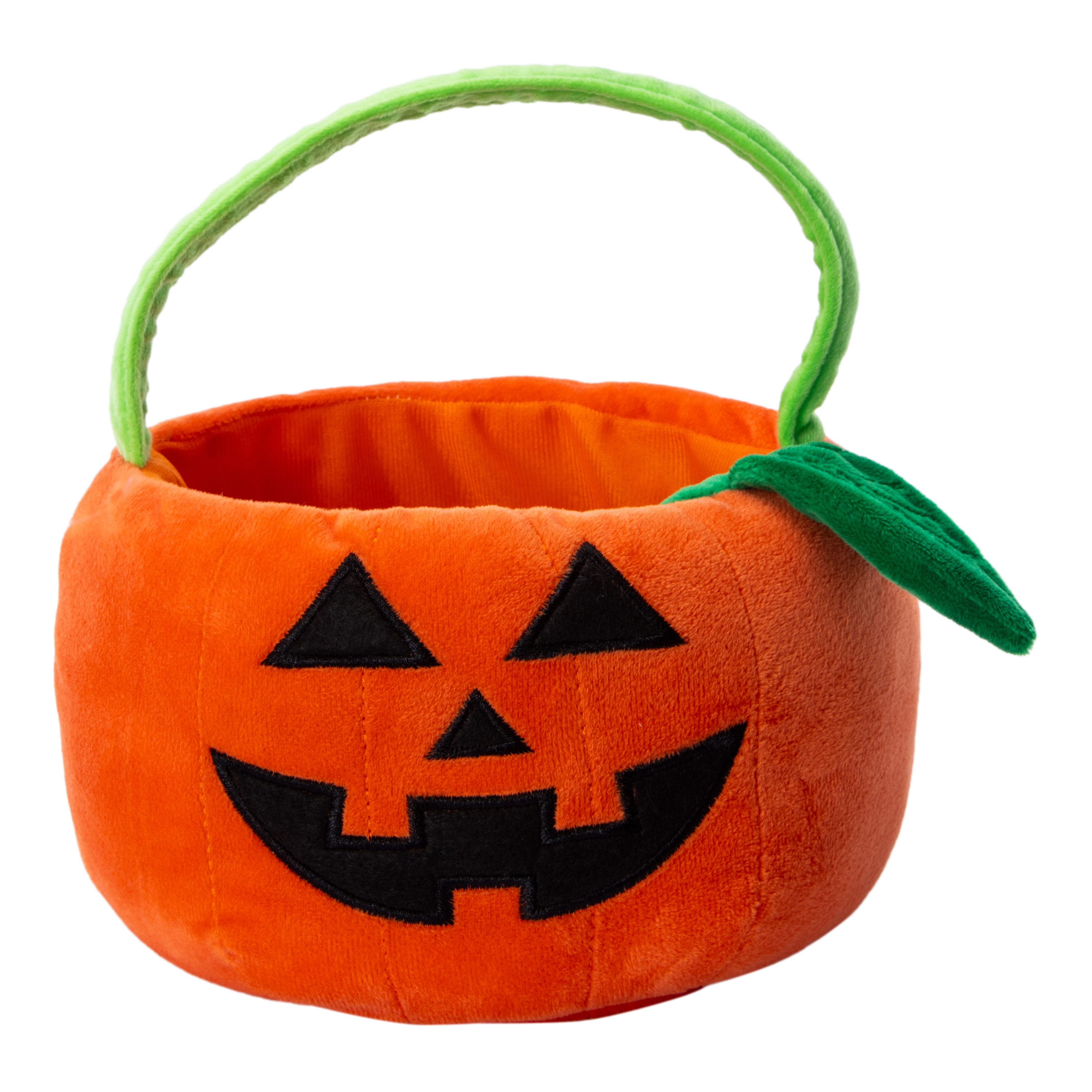 Pumpkin Plush Halloween Basket 9.44in x 9.84in