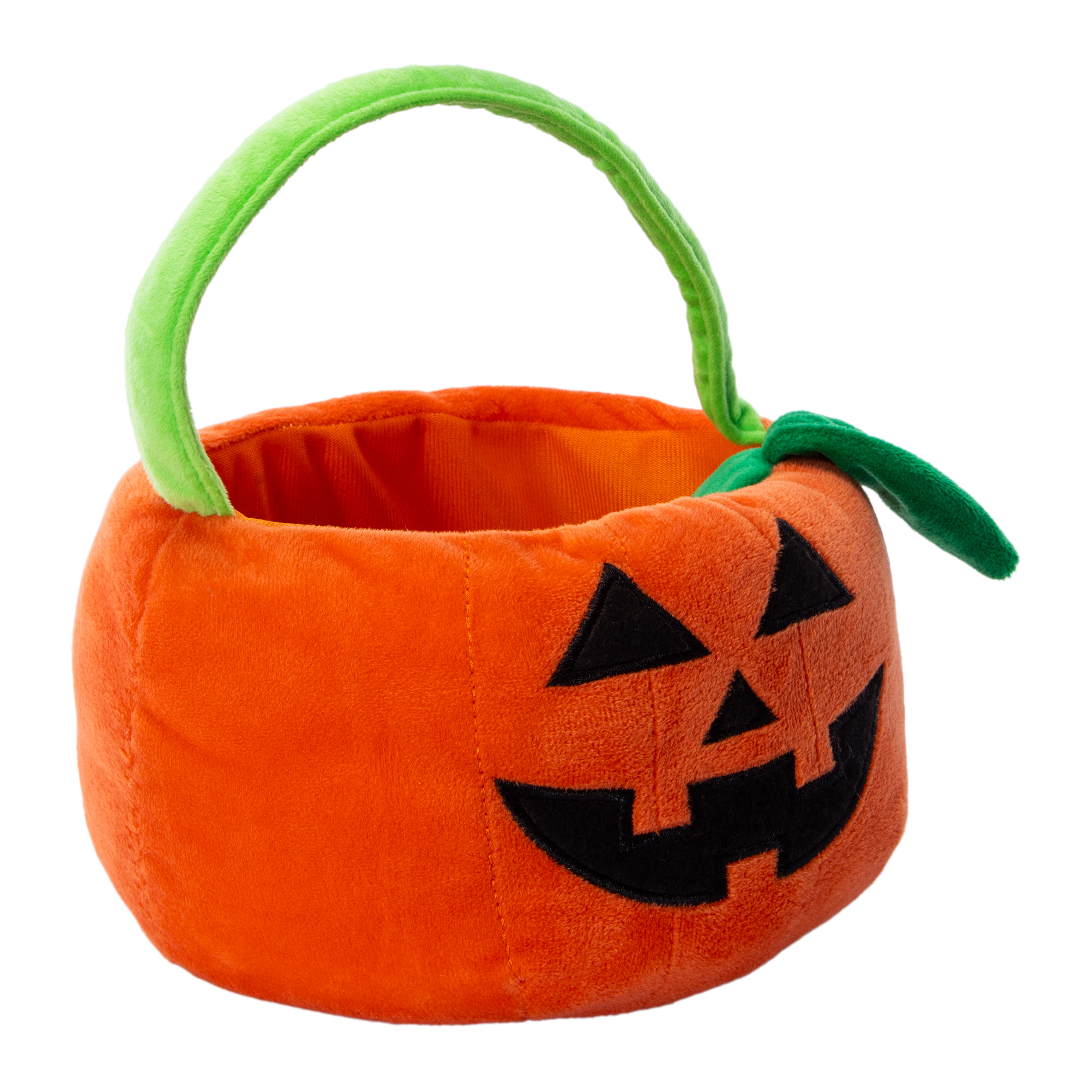 Pumpkin Plush Halloween Basket 9.44in x 9.84in