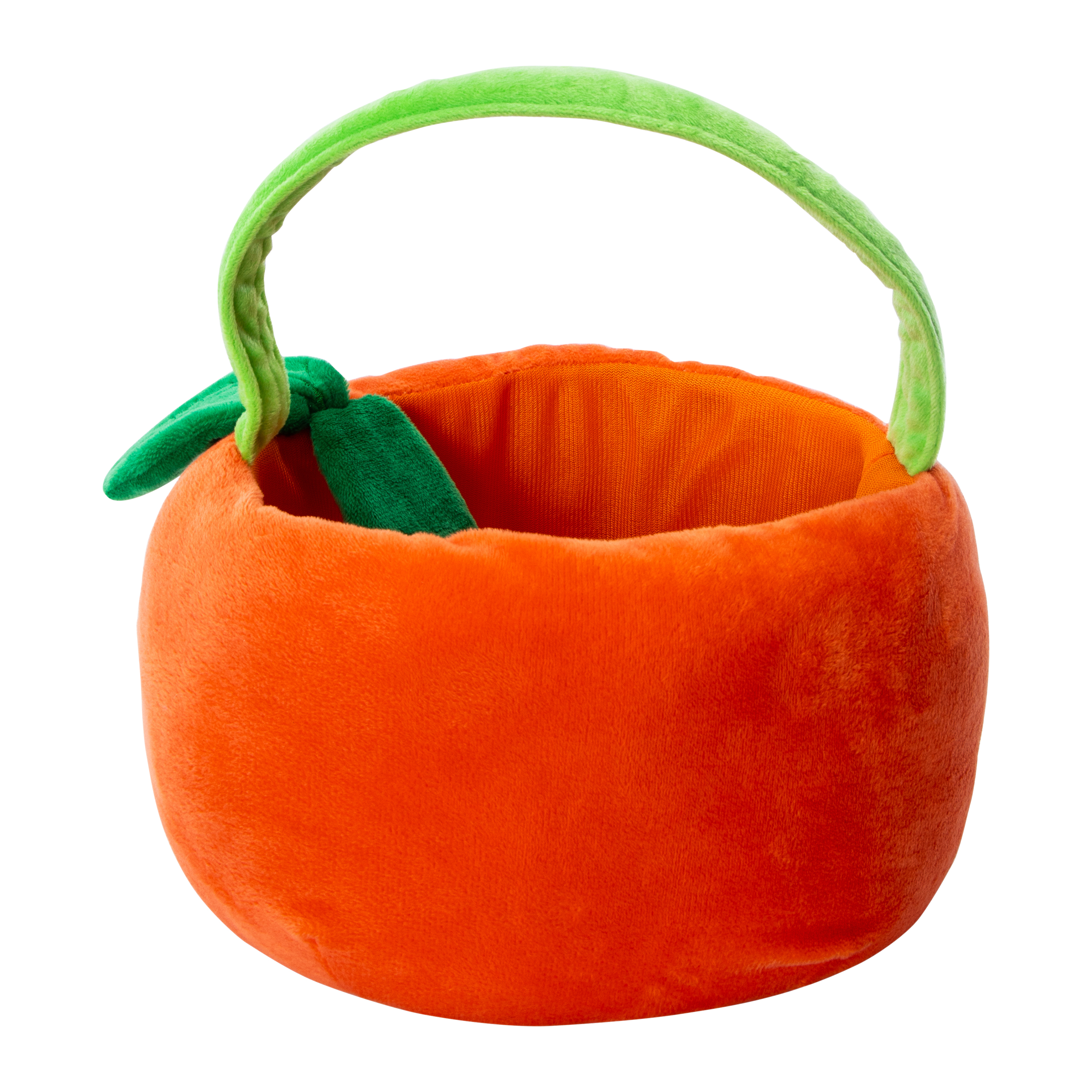 Pumpkin Plush Halloween Basket 9.44in x 9.84in