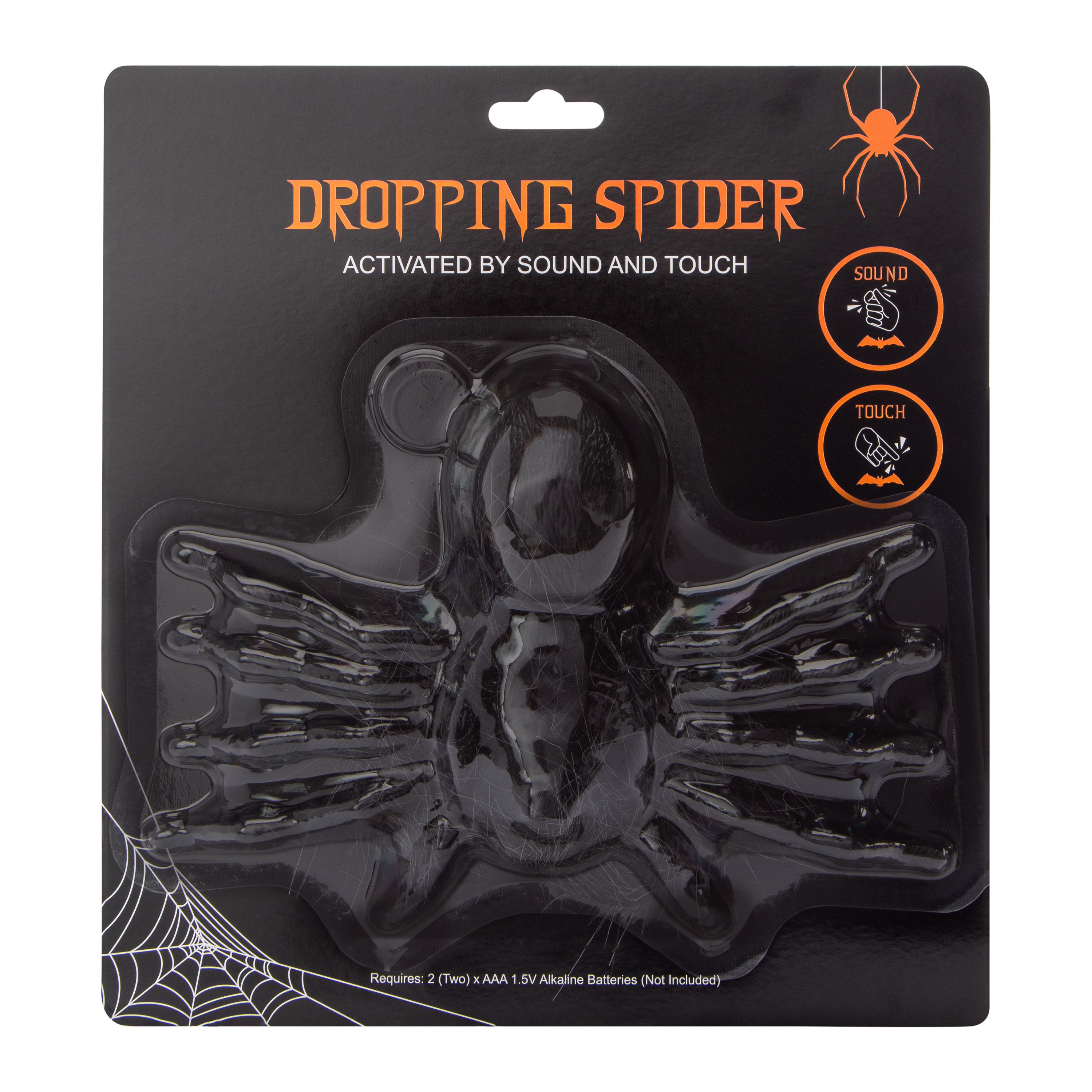 Touch & Sound Activated Dropping Spider Halloween Decor