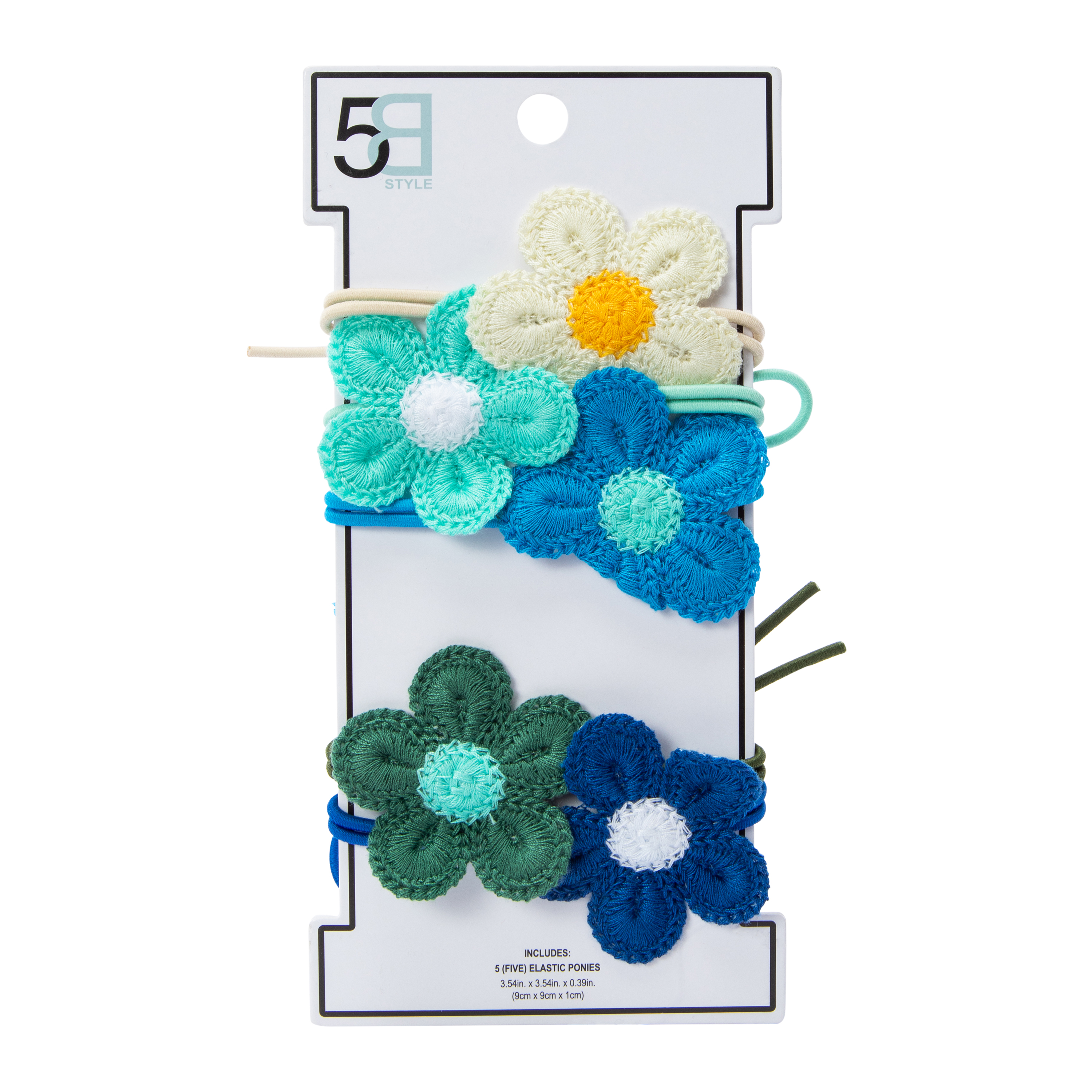 Flower Hair Ties 5-Count