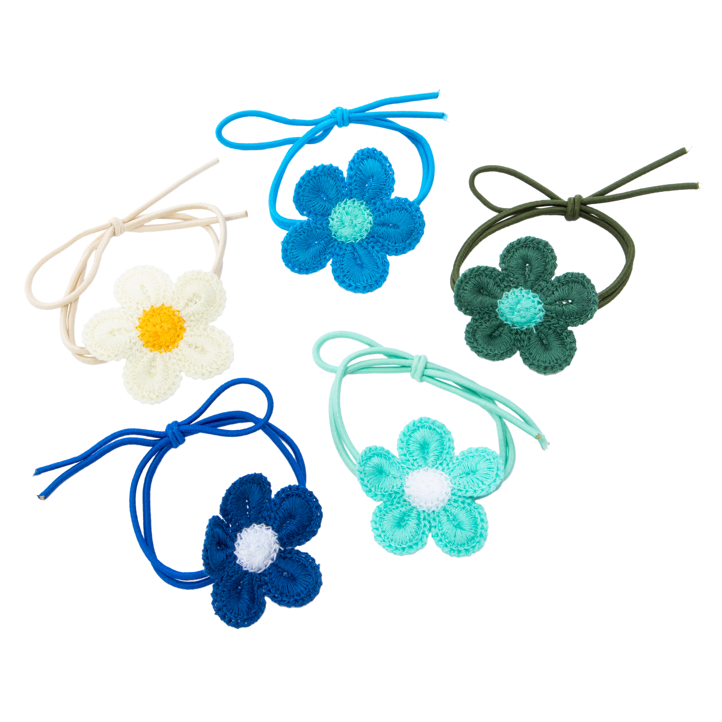 Flower Hair Ties 5-Count