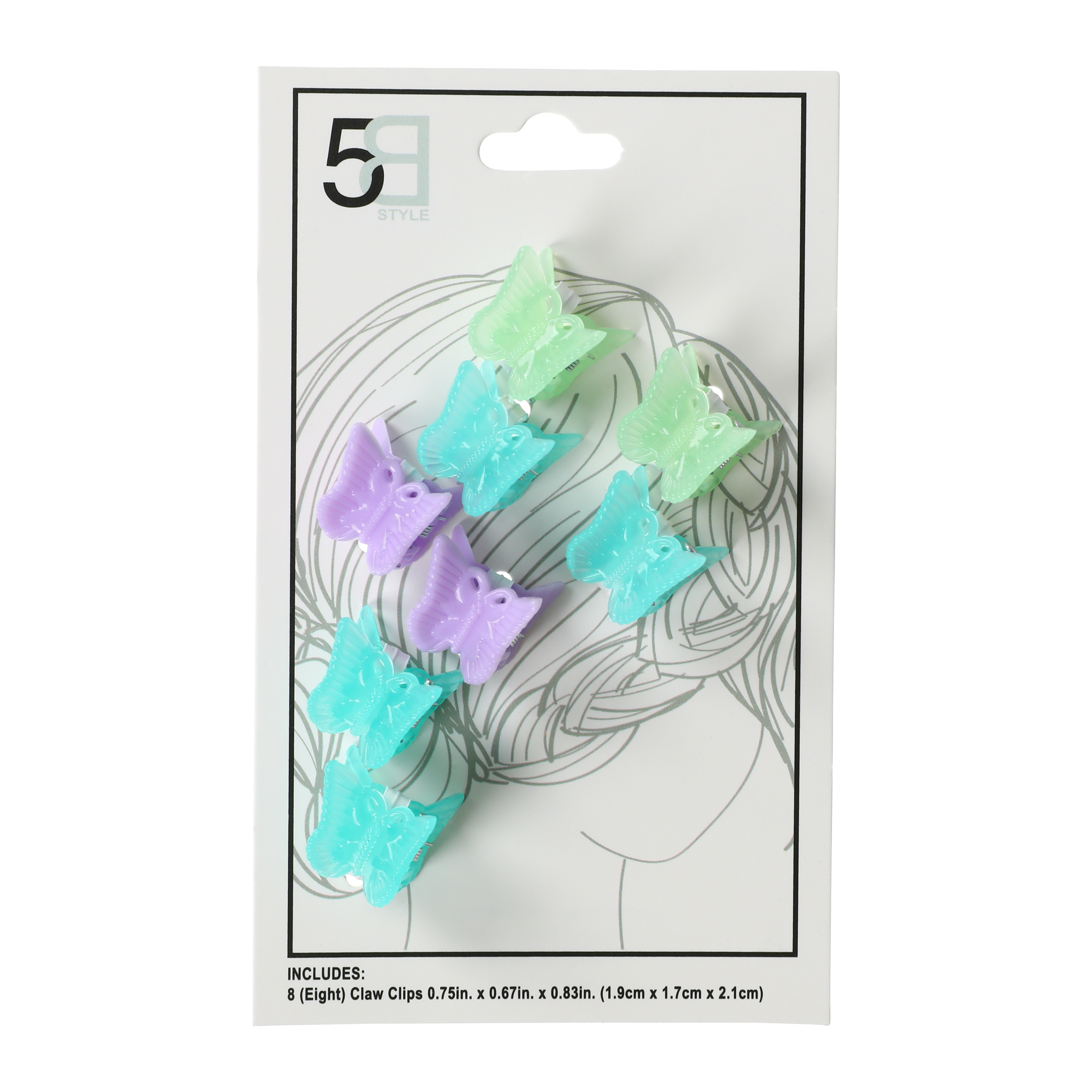 Mini Butterfly Claw Clips 8-Count